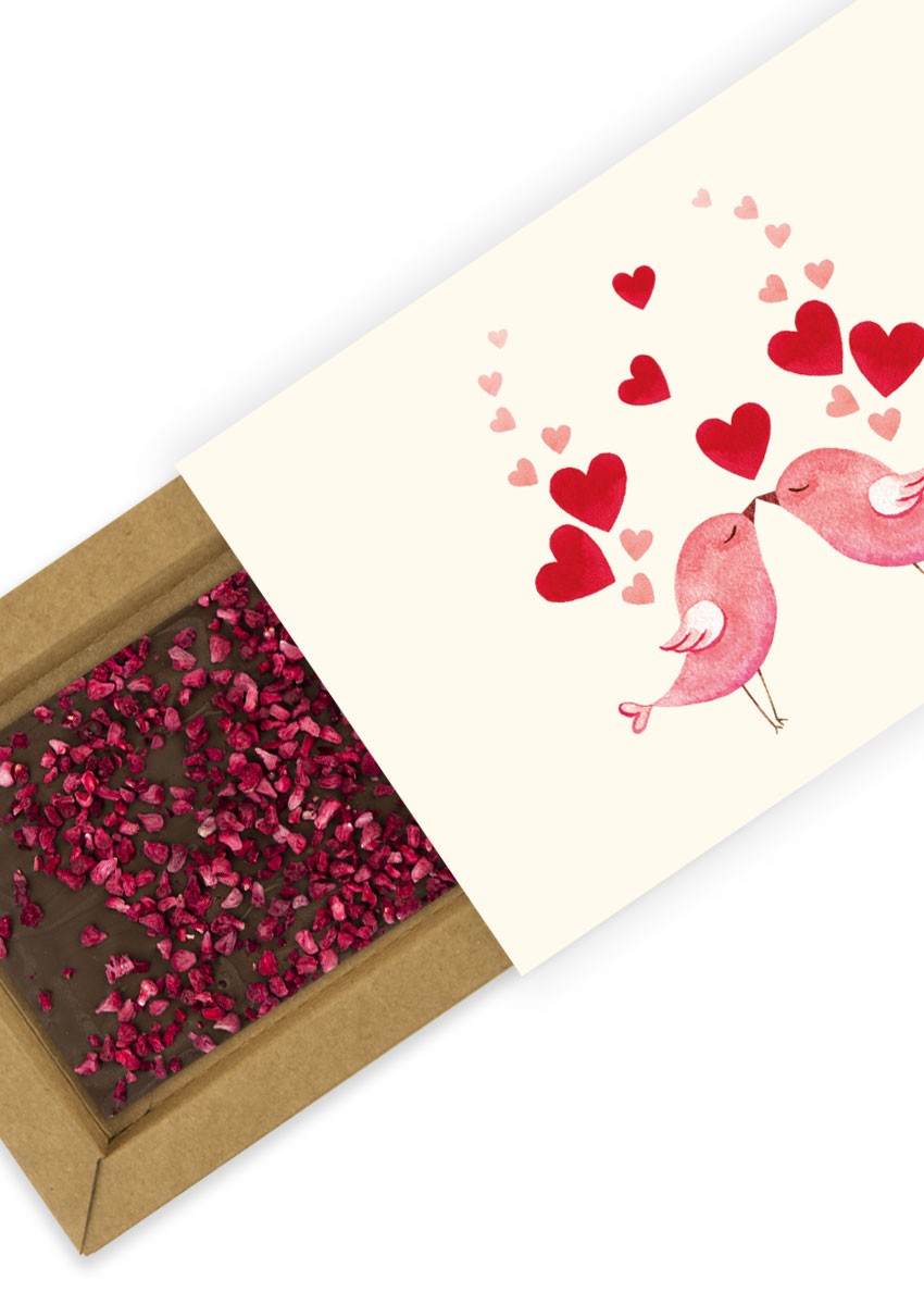 Czekolada mleczna z malinami na Walentynki – Beskid Chocolate