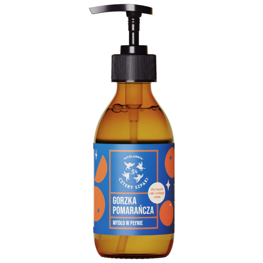 Gorzka Pomarańcza – naturalne mydło w płynie | 300 ml | 4 Szpaki