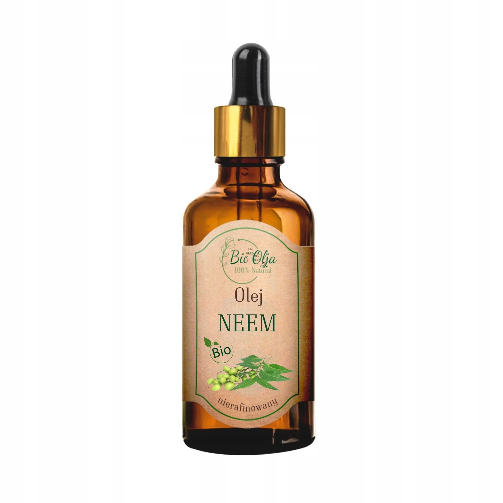 Bio olej neem nierafinowany 50 ml – olej z miodli indyjskiej | BioOlja
