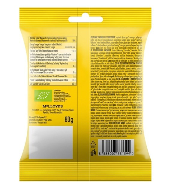 Żelki słodkie BIO 80 g – bezglutenowe, wegańskie | Biosaurus