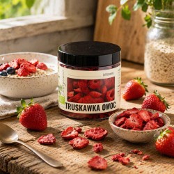 Truskawka liofilizowana EKO 30 g – chrupiące owoce | Dary Natury