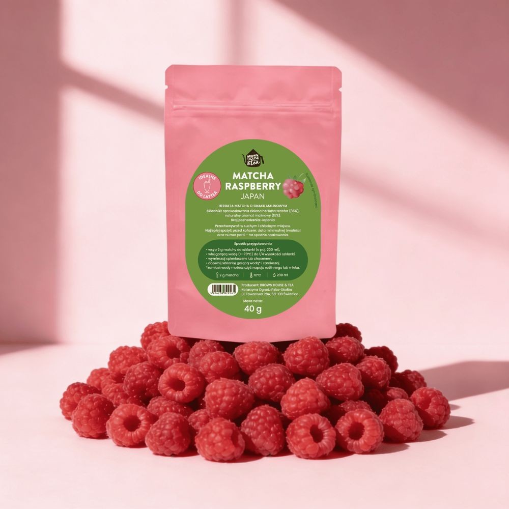 Matcha Raspberry Japan 40 g – matcha o smaku malinowym | Brown House & Tea
