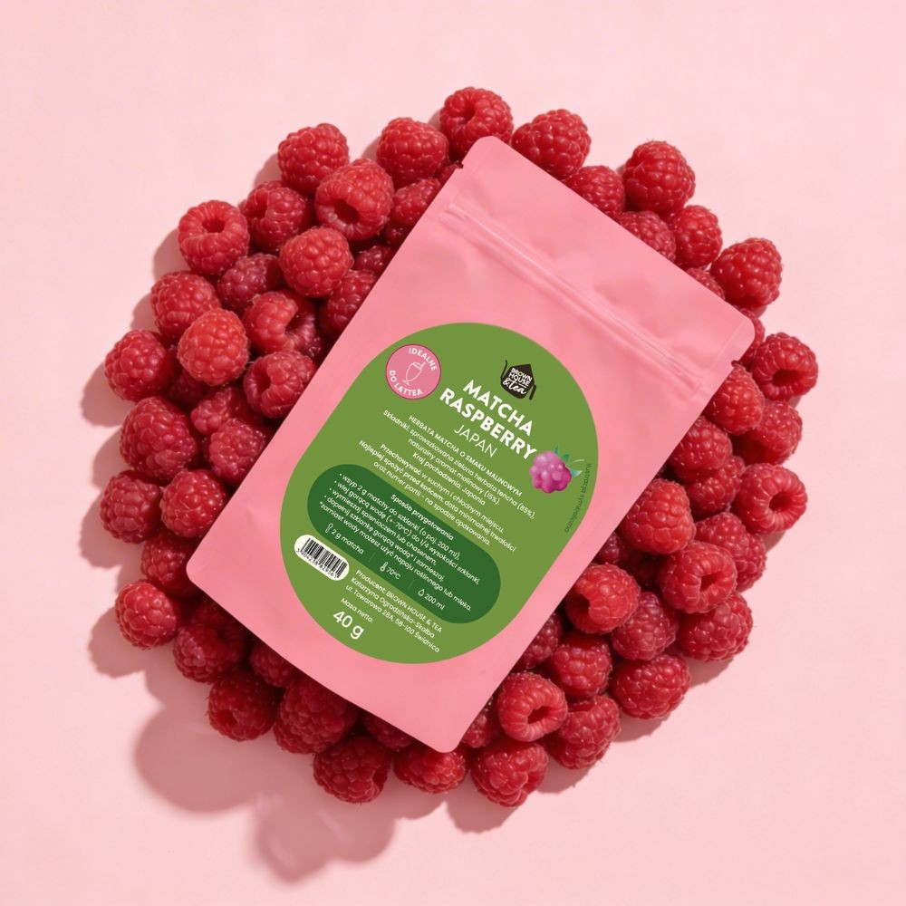 Matcha Raspberry Japan 40 g – matcha o smaku malinowym | Brown House & Tea