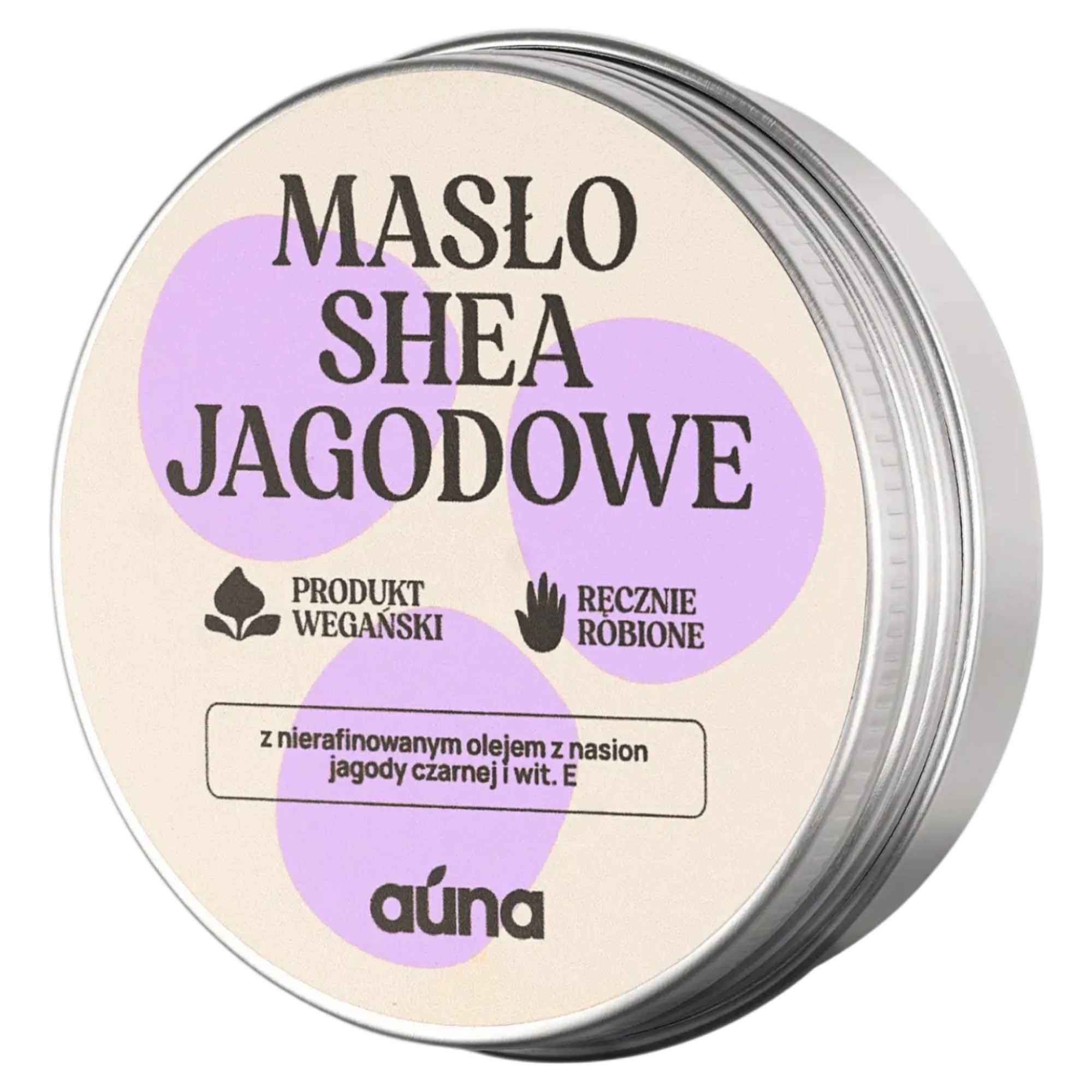 Masło shea jagodowe 60 ml | do ciała i twarzy | z olejem jagodowym | Auna