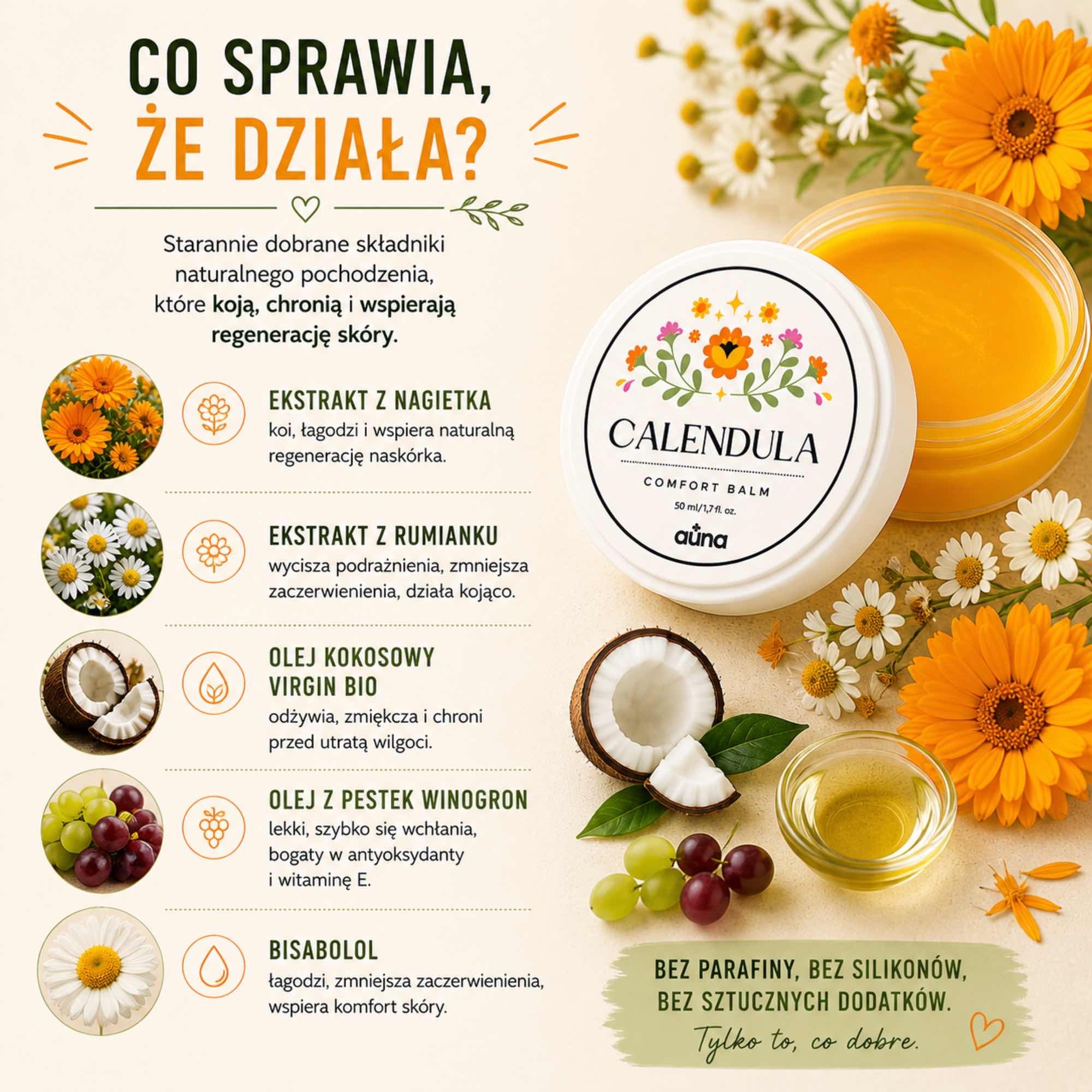Calendula Comfort Balm – balsam z nagietkiem do skóry podrażnionej 50 ml | Auna