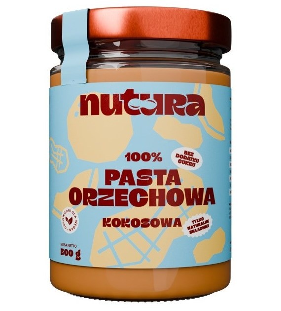Pasta orzechowa kokosowa 500 g | pasta z orzeszków ziemnych i kokosa | Nutura