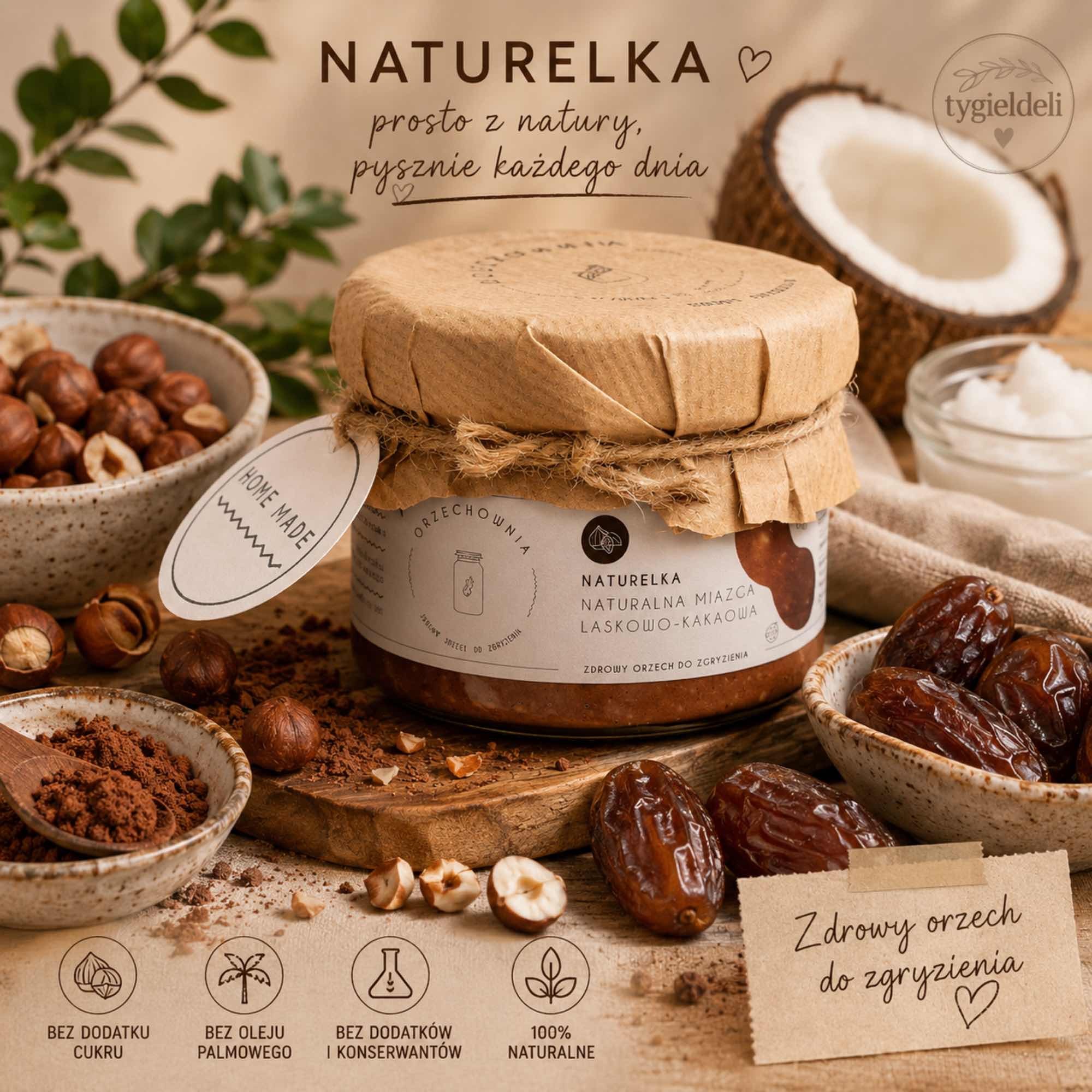 Naturelka – miazga laskowo-kakaowa | 200 g | Orzechownia