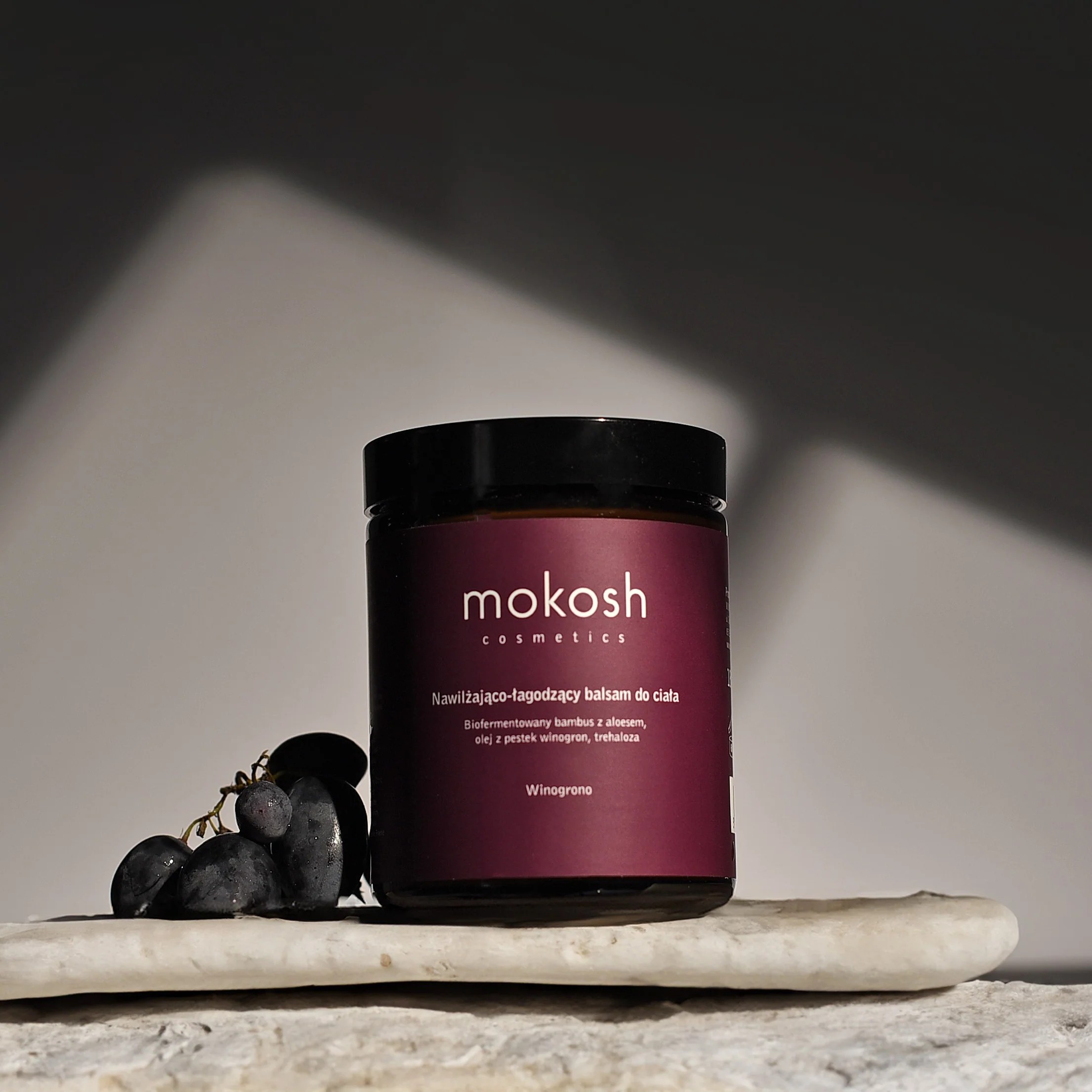 Nawilżająco-łagodzący balsam do ciała Winogrono z aloesem i pantenolem | 180 ml | Mokosh