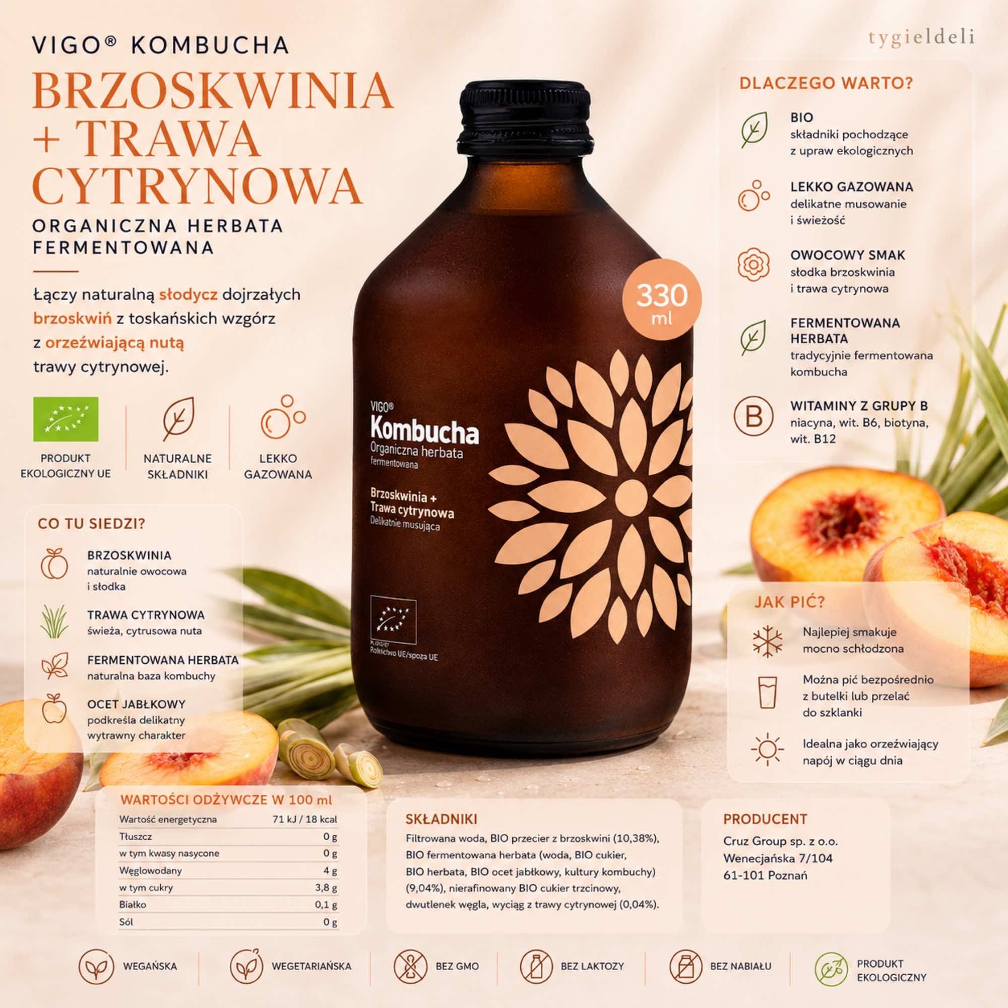 BIO VIGO Kombucha Róża | 330 ml | Vigo