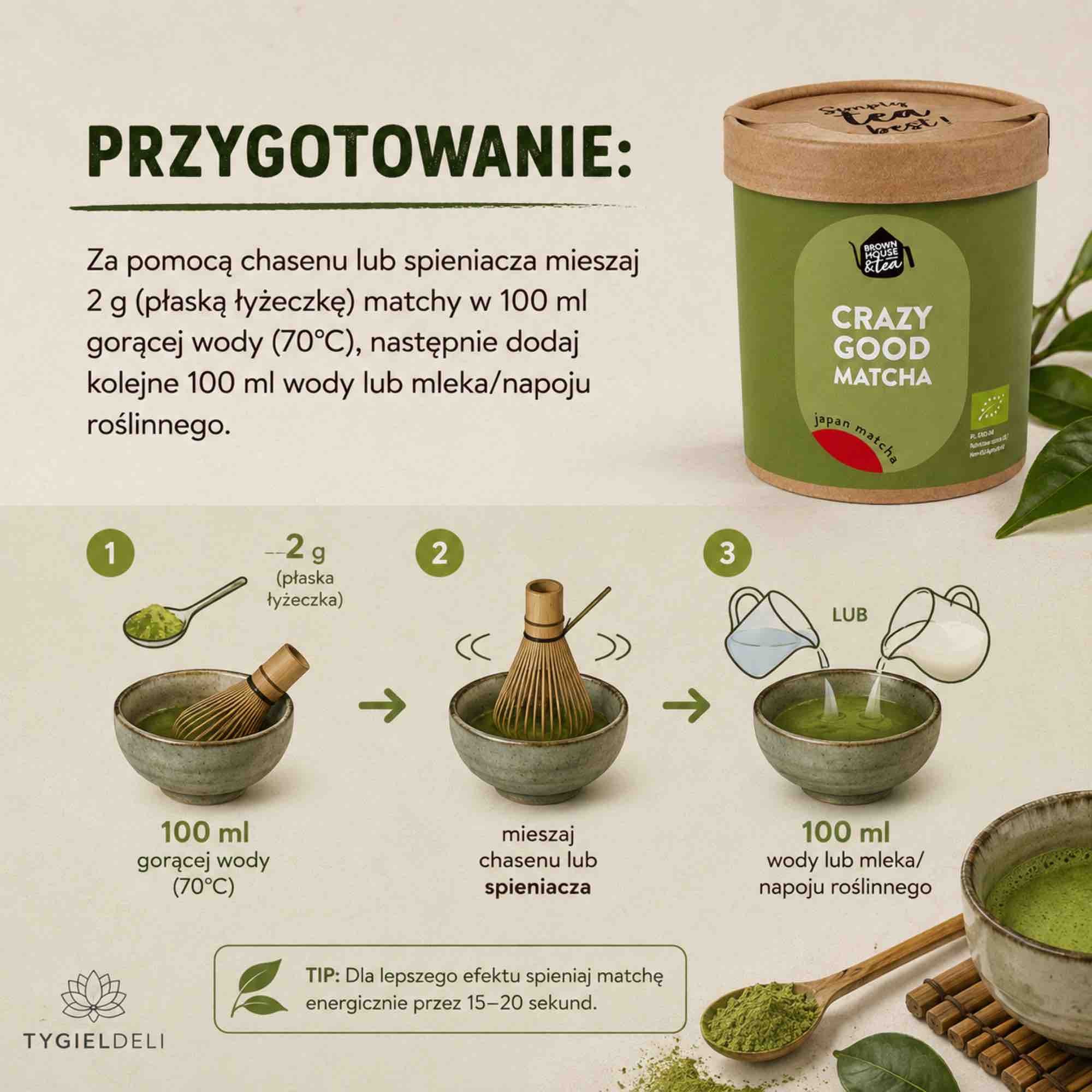 CRAZY GOOD MATCHA – japońska matcha exclusive BIO | 40 g | Brown House & Tea