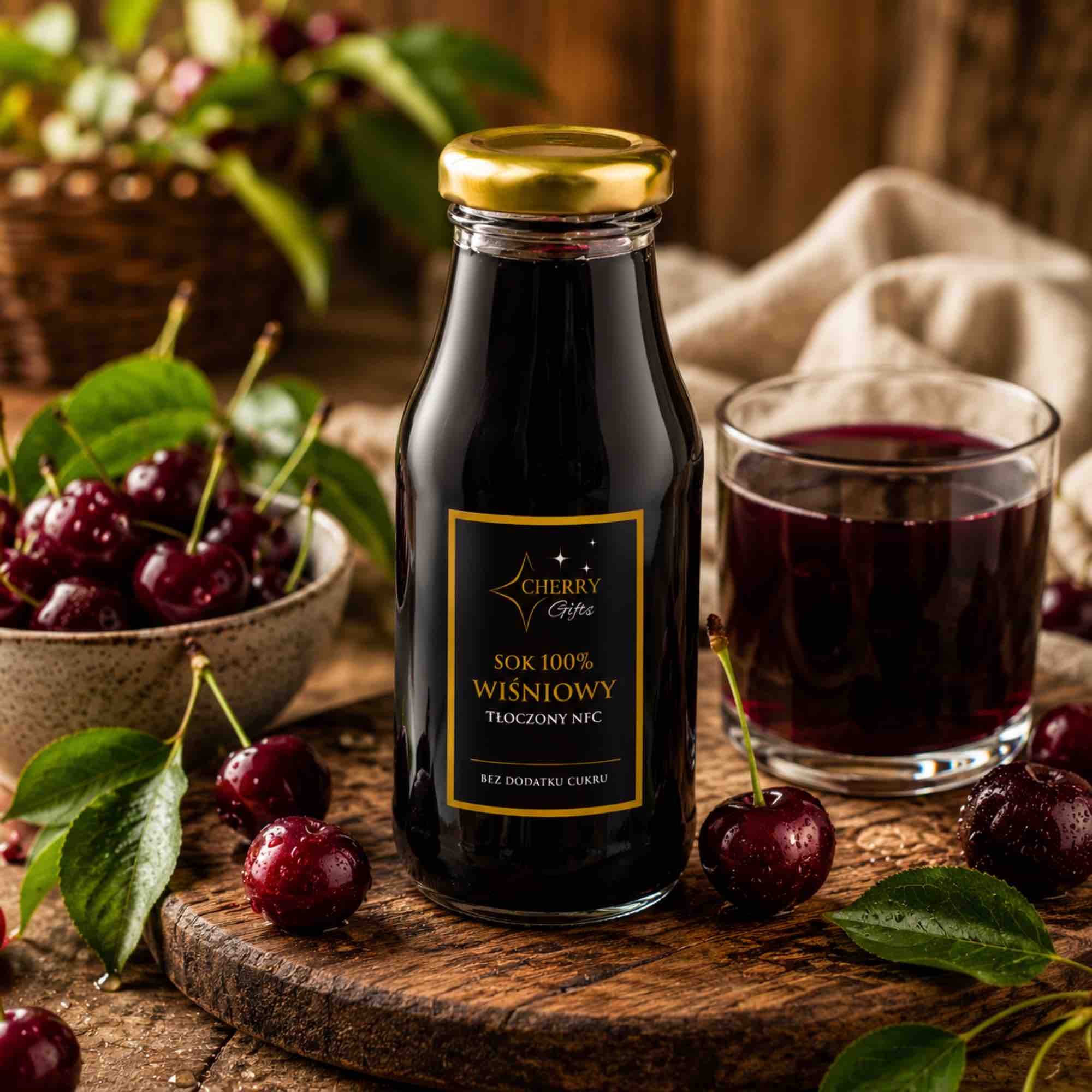 Sok wiśniowy tłoczony na zimno NFC | 200 ml | Cherry Gifts