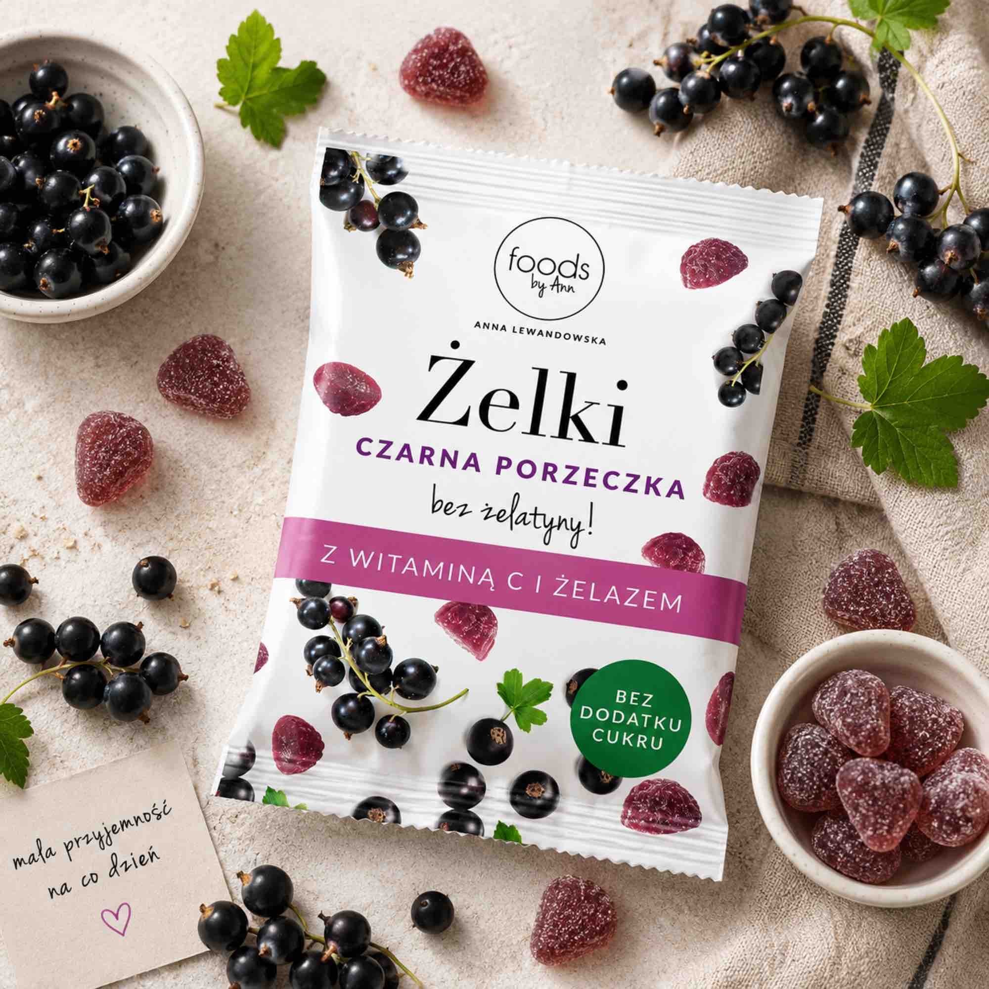 Żelki czarna porzeczka z witaminą C i żelazem | 35 g | Foods by Ann