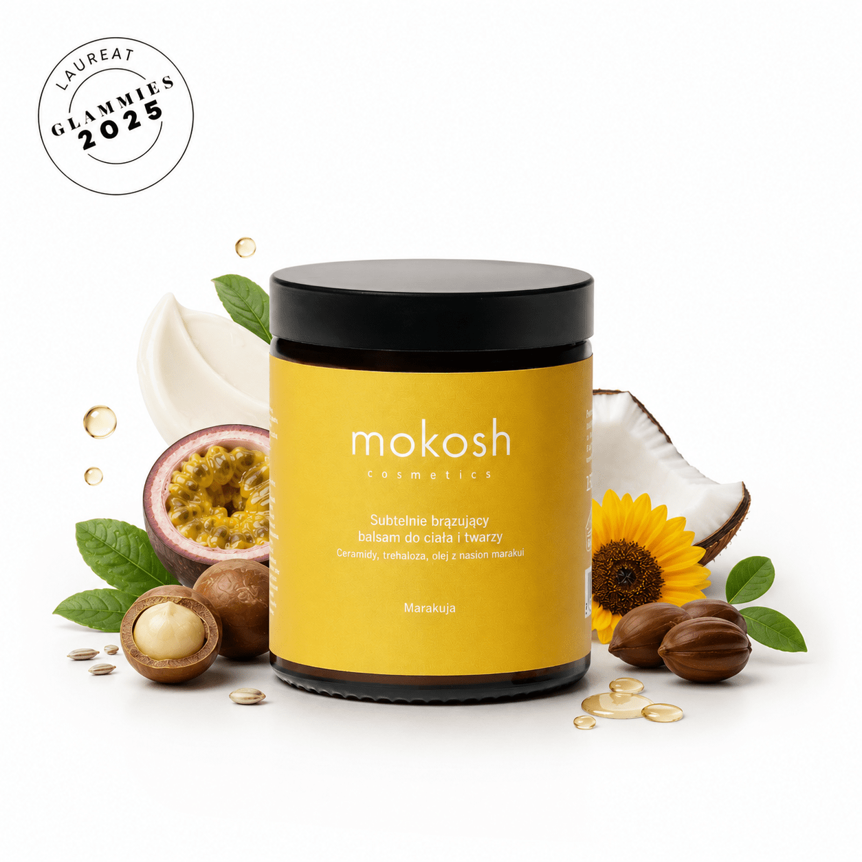 Subtelnie brązujący balsam do ciała i twarzy Marakuja | 180 ml | Mokosh