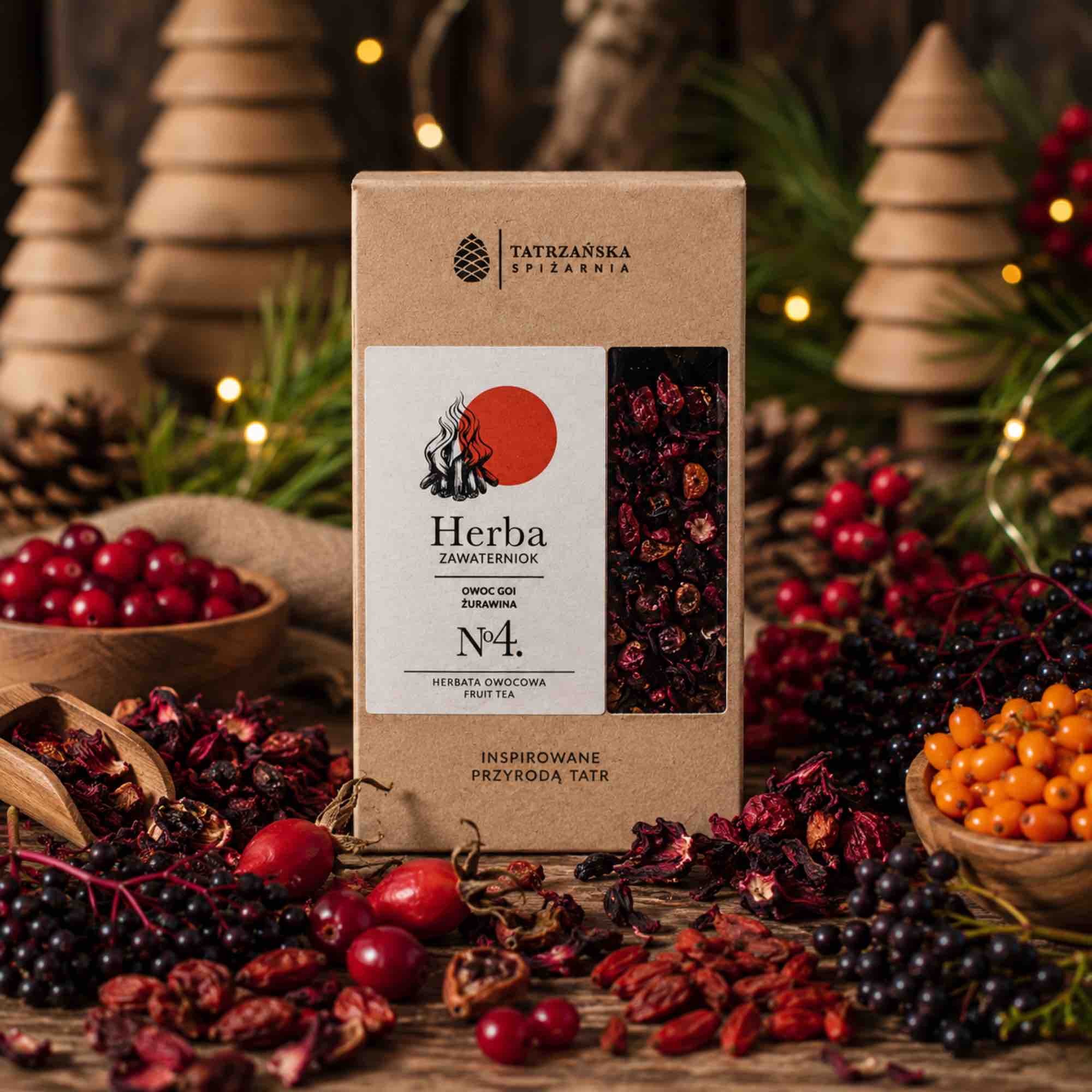 Herbata ZAWATERNIOK | owocowa z goji i hibiskusem | 100 g | Tatrzańska Spiżarnia