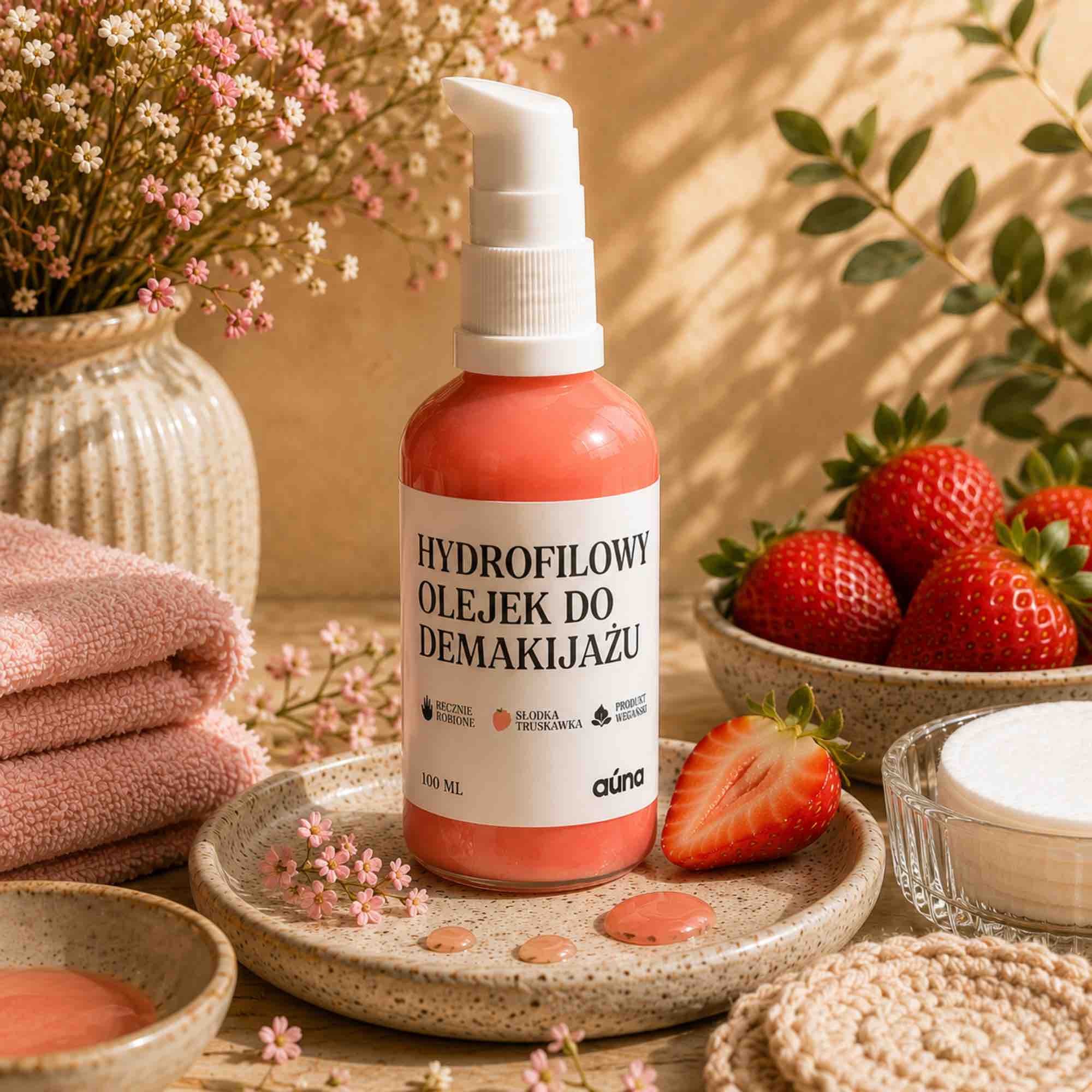 Hydrofilowy olejek do demakijażu Słodka Truskawka 100 ml | Auna