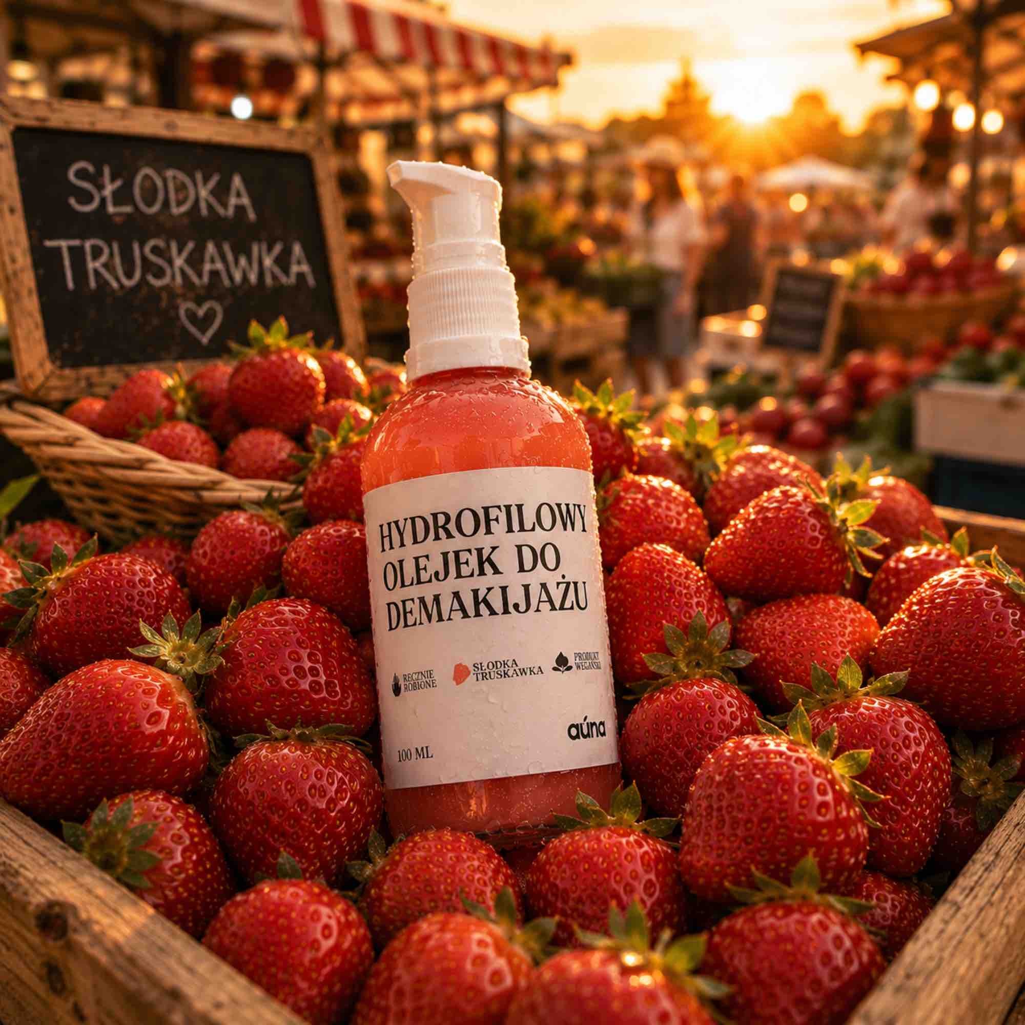 Hydrofilowy olejek do demakijażu Słodka Truskawka 100 ml | Auna