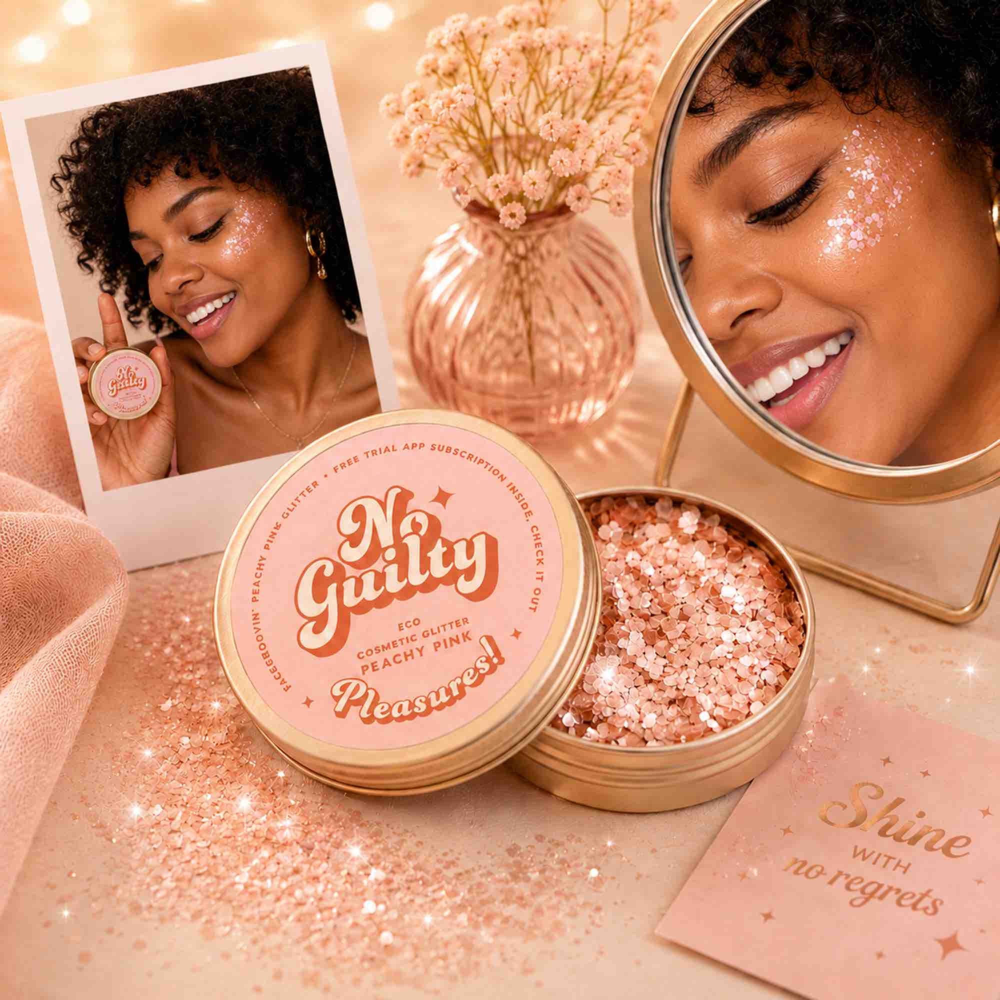 Brokat Facegroovin’ Peachy Pink Glitter | 10g | Ministerstwo Dobrego Mydła