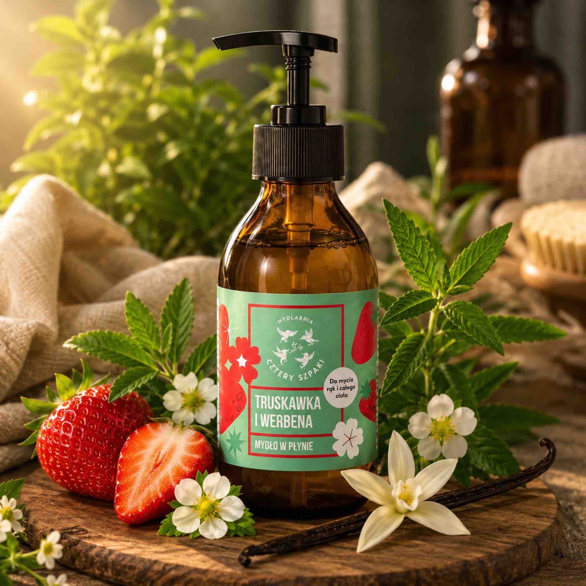 Mydło w płynie Truskawka i Werbena | 300 ml | 4 Szpaki