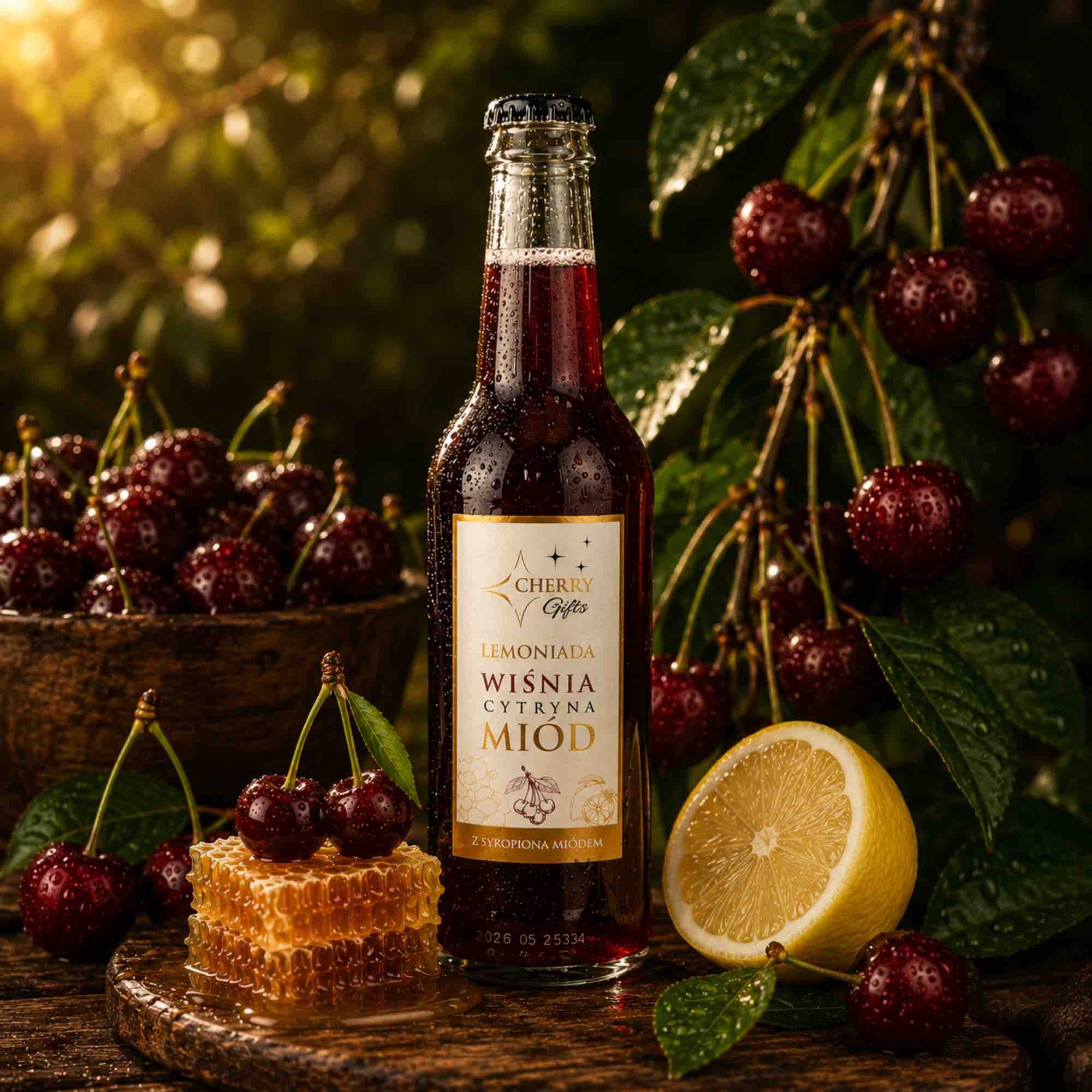 Lemoniada wiśnia-cytryna-miód bez dodatku cukru | 275 ml | Cherry Gifts