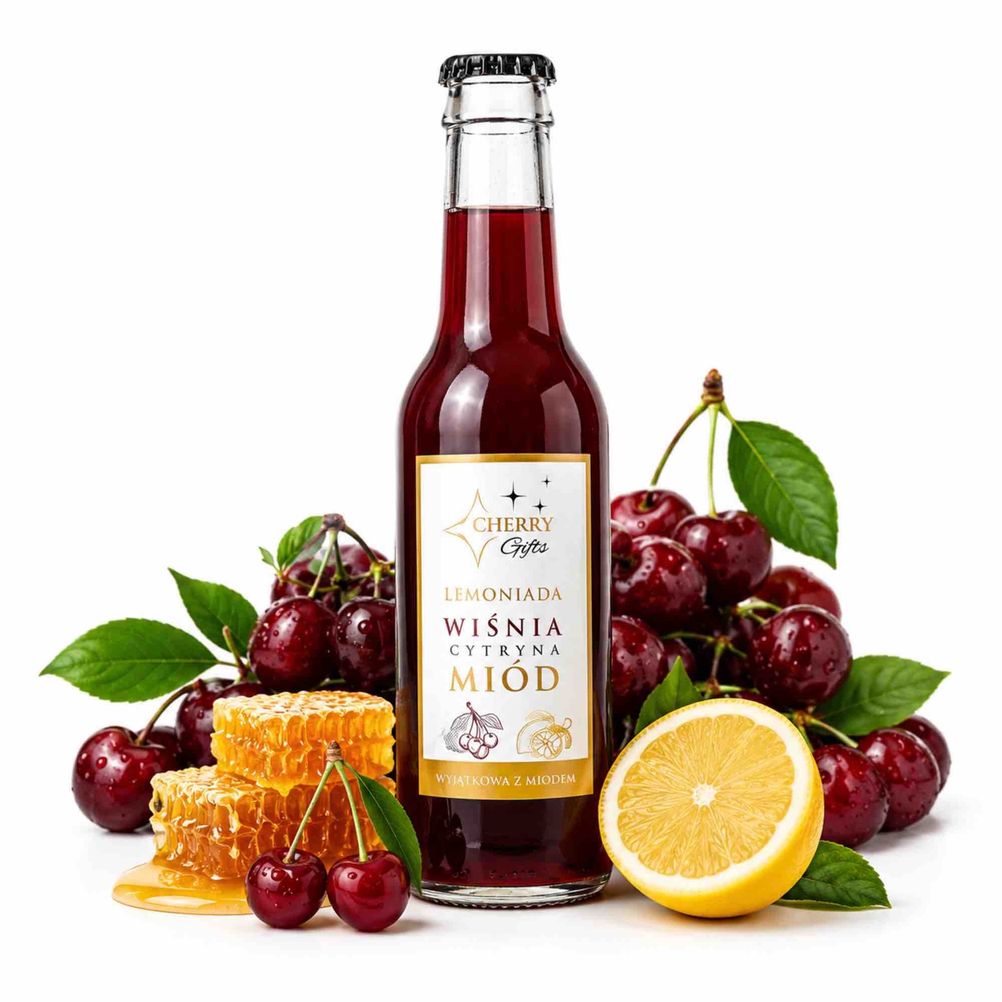 Lemoniada wiśnia-cytryna-miód bez dodatku cukru | 275 ml | Cherry Gifts