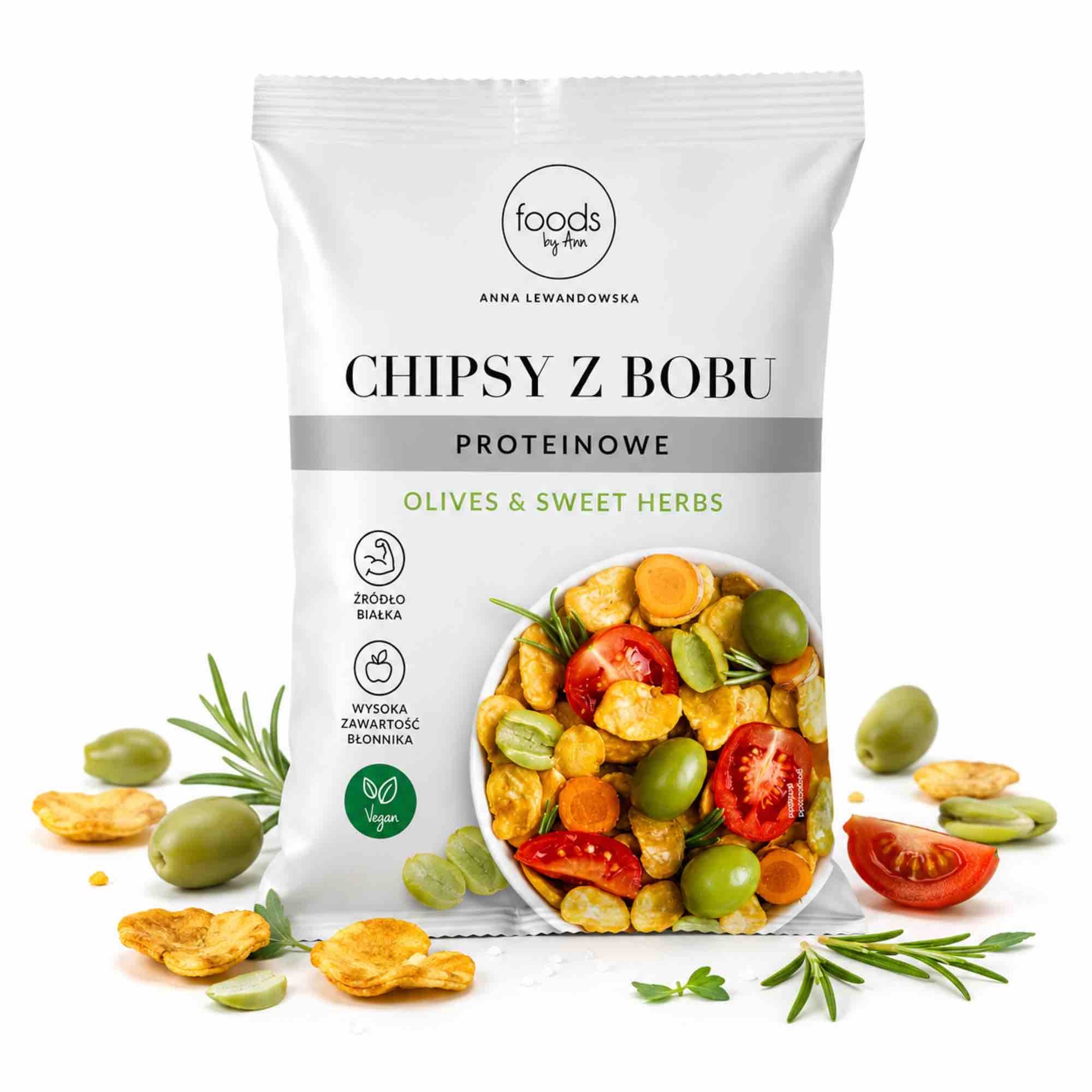 Chipsy z bobu Olives & Sweet Herbs | 60 g | Foods by Ann