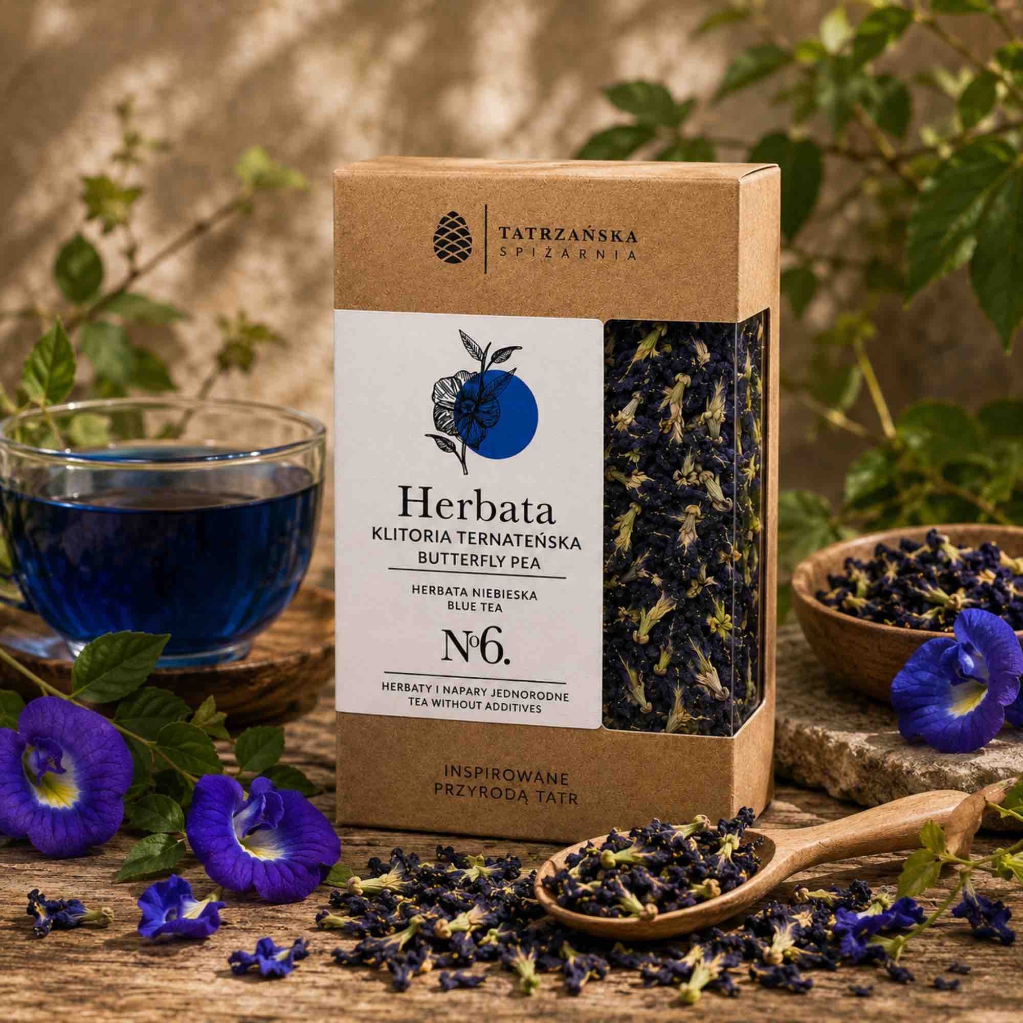 Niebieska herbata – klitoria ternateńska | 30 g | Tatrzańska Spiżarnia