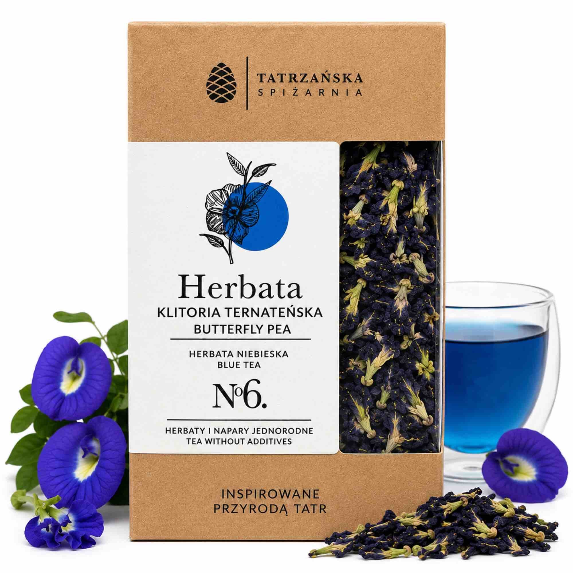 Niebieska herbata – klitoria ternateńska | 30 g | Tatrzańska Spiżarnia