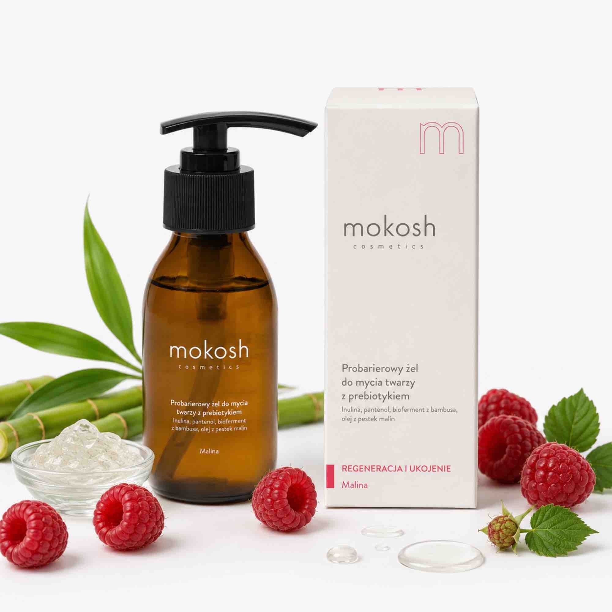 Malina — probarierowy żel do mycia twarzy z prebiotykiem | 90 ml | Mokosh