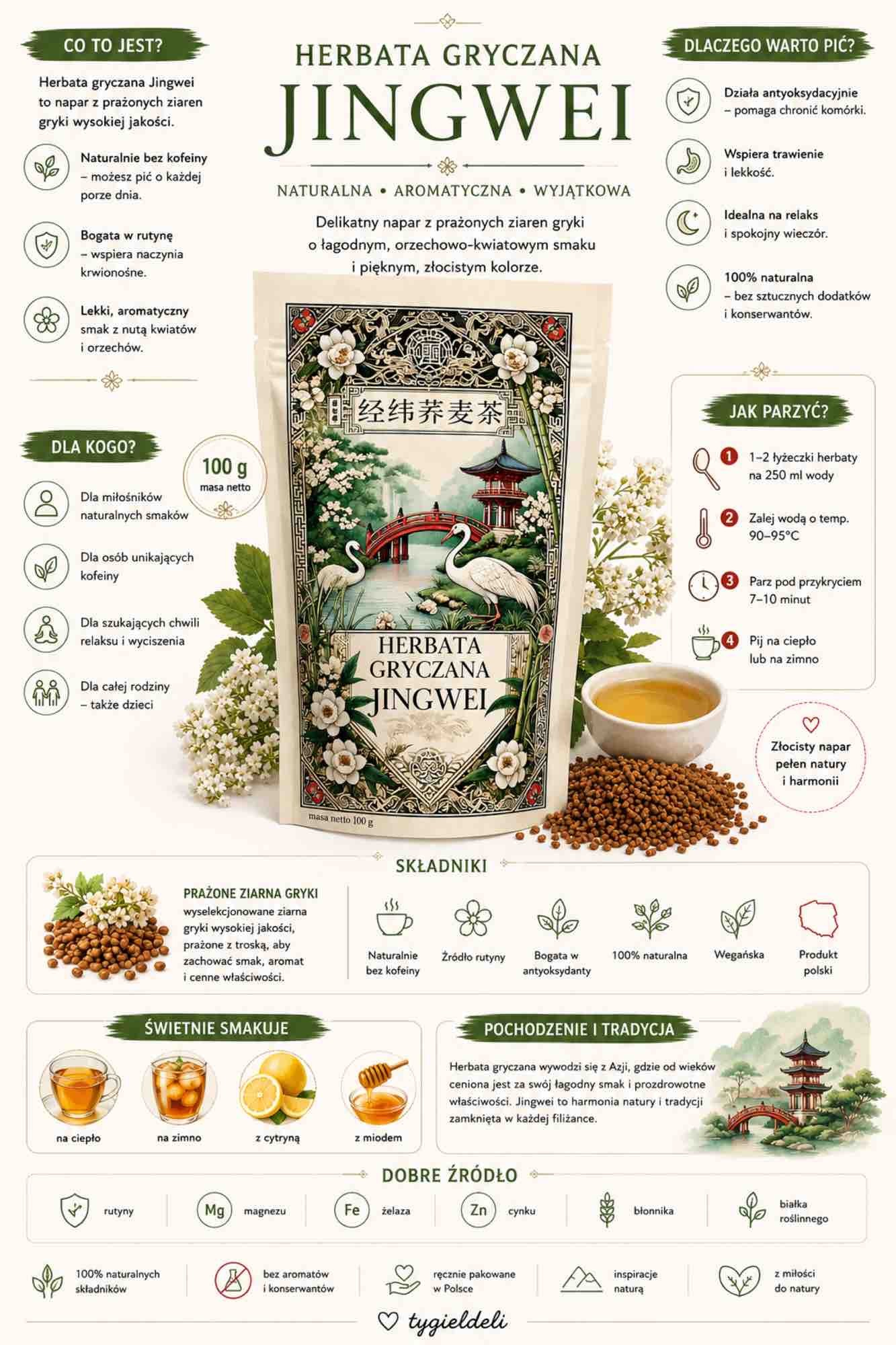 Jingwei — herbata gryczana | 100 g | Soba Cha