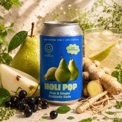 Gruszka Imbir — gazowany napój z octem jabłkowym i inuliną | 330 ml | Holi Pop