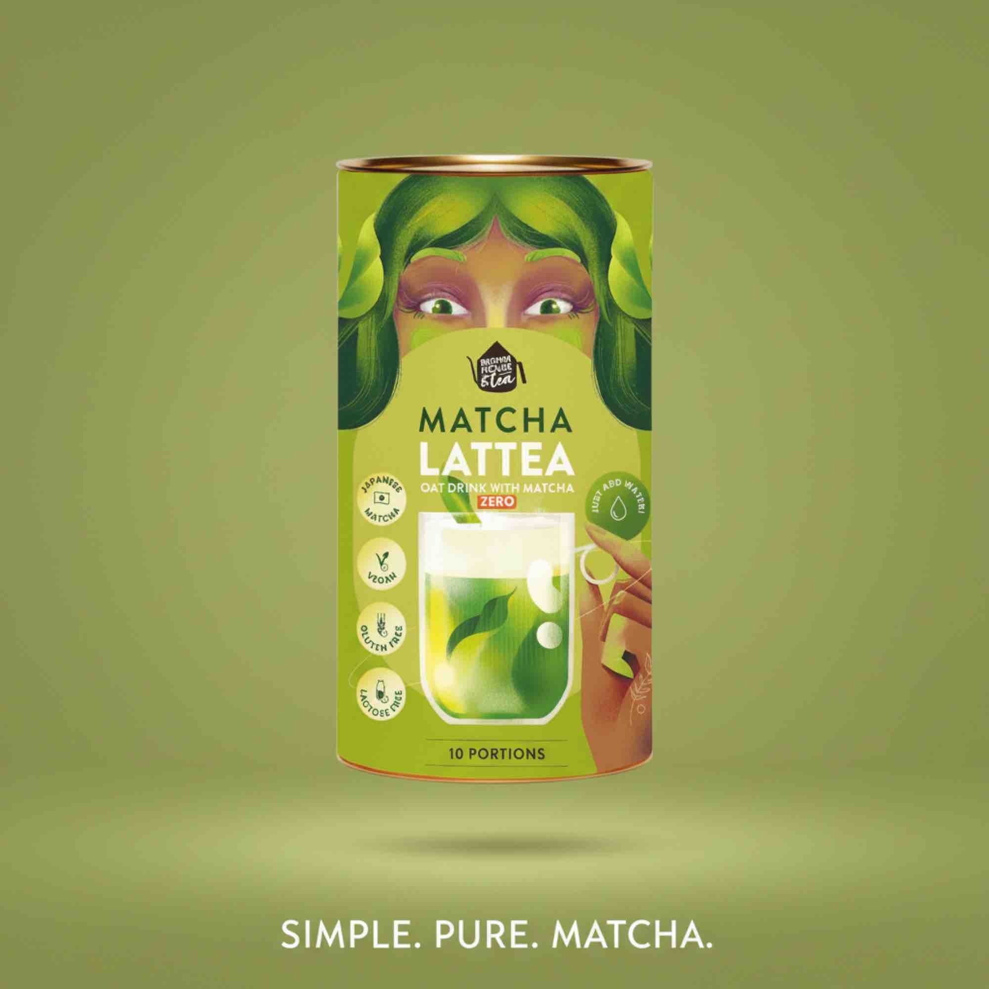Matcha Lattea ZERO — owsiane matcha latte instant bez cukru | 240 g (10 porcji) | Brown House & Tea