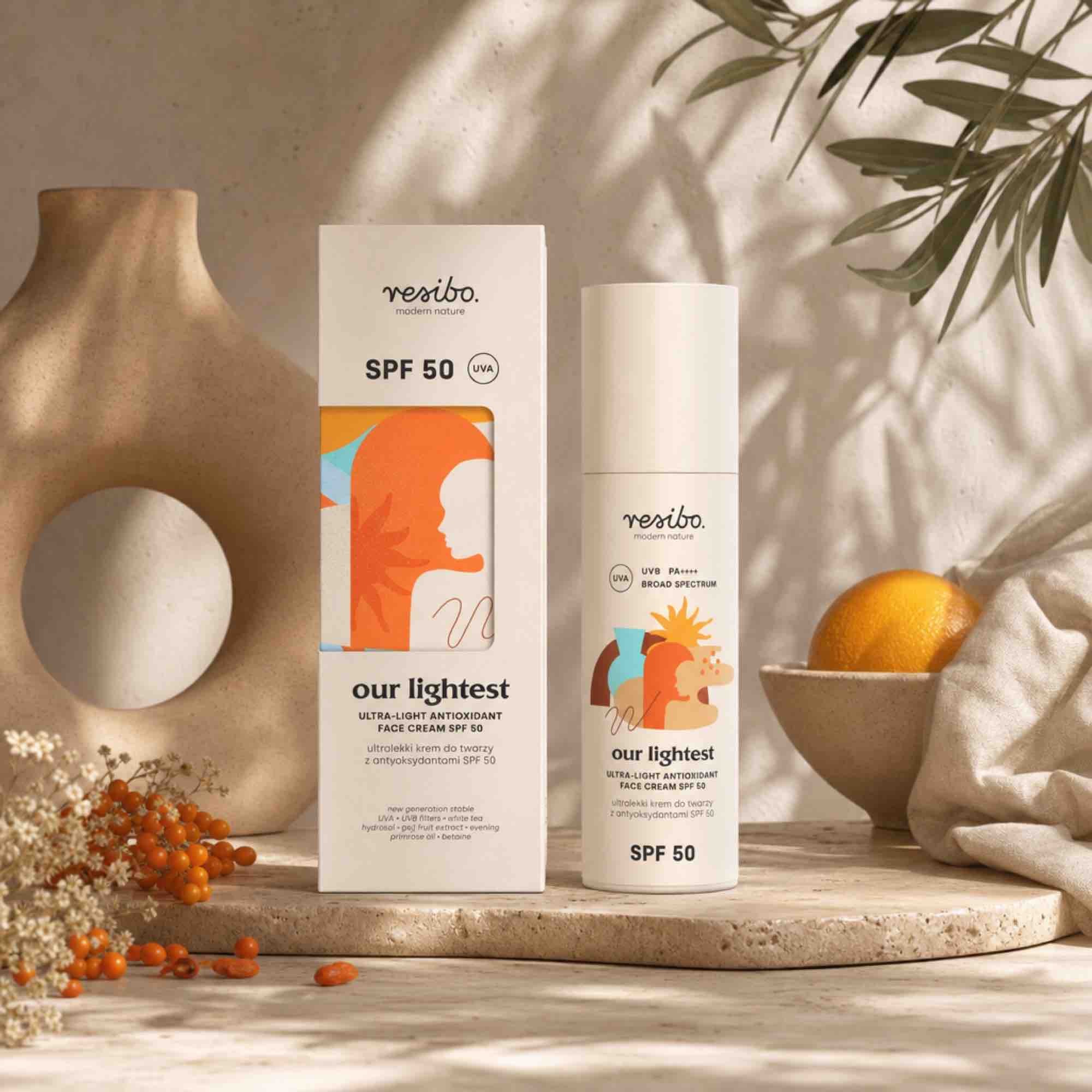 Our Lightest — ultralekki krem do twarzy z antyoksydantami SPF 50 | 50 ml | Resibo
