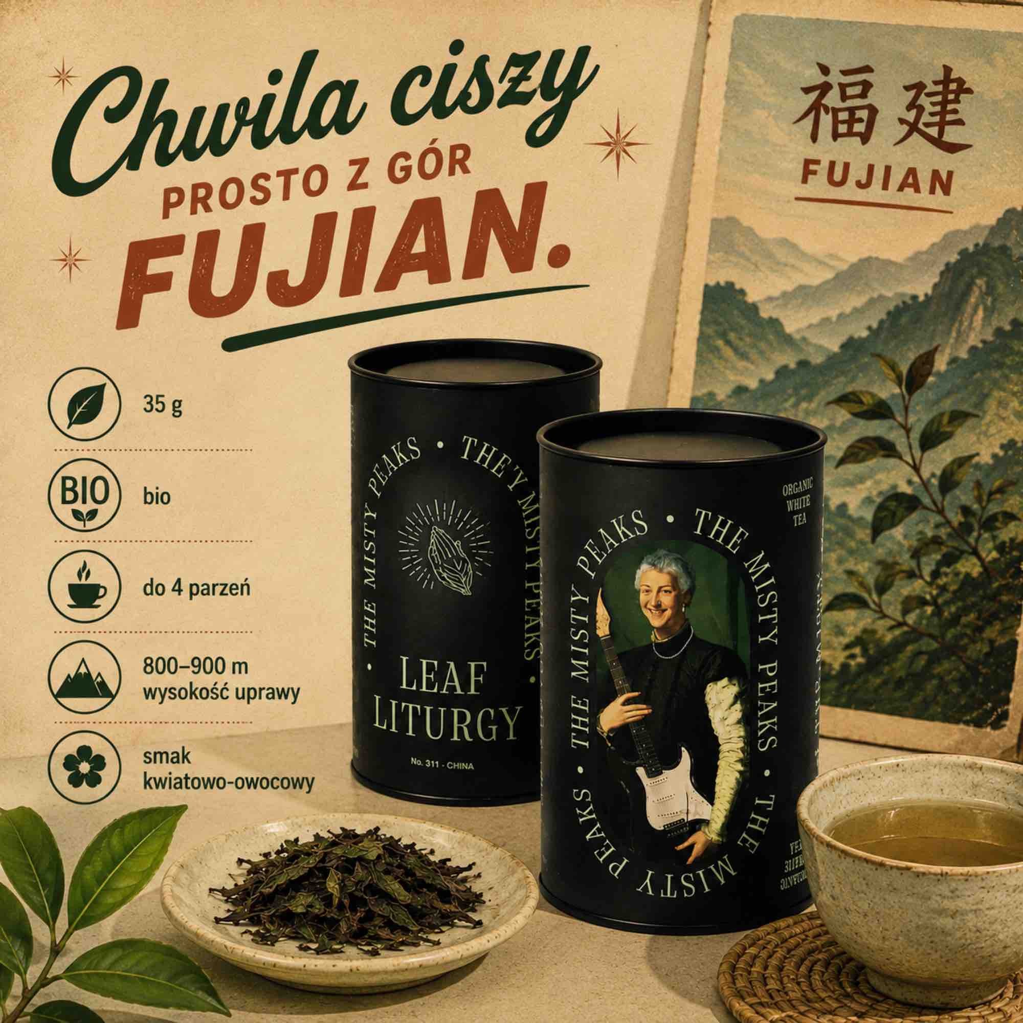 The Misty Peaks — biała herbata bio Pai Mu Tan | 35 g | Leaf Liturgy