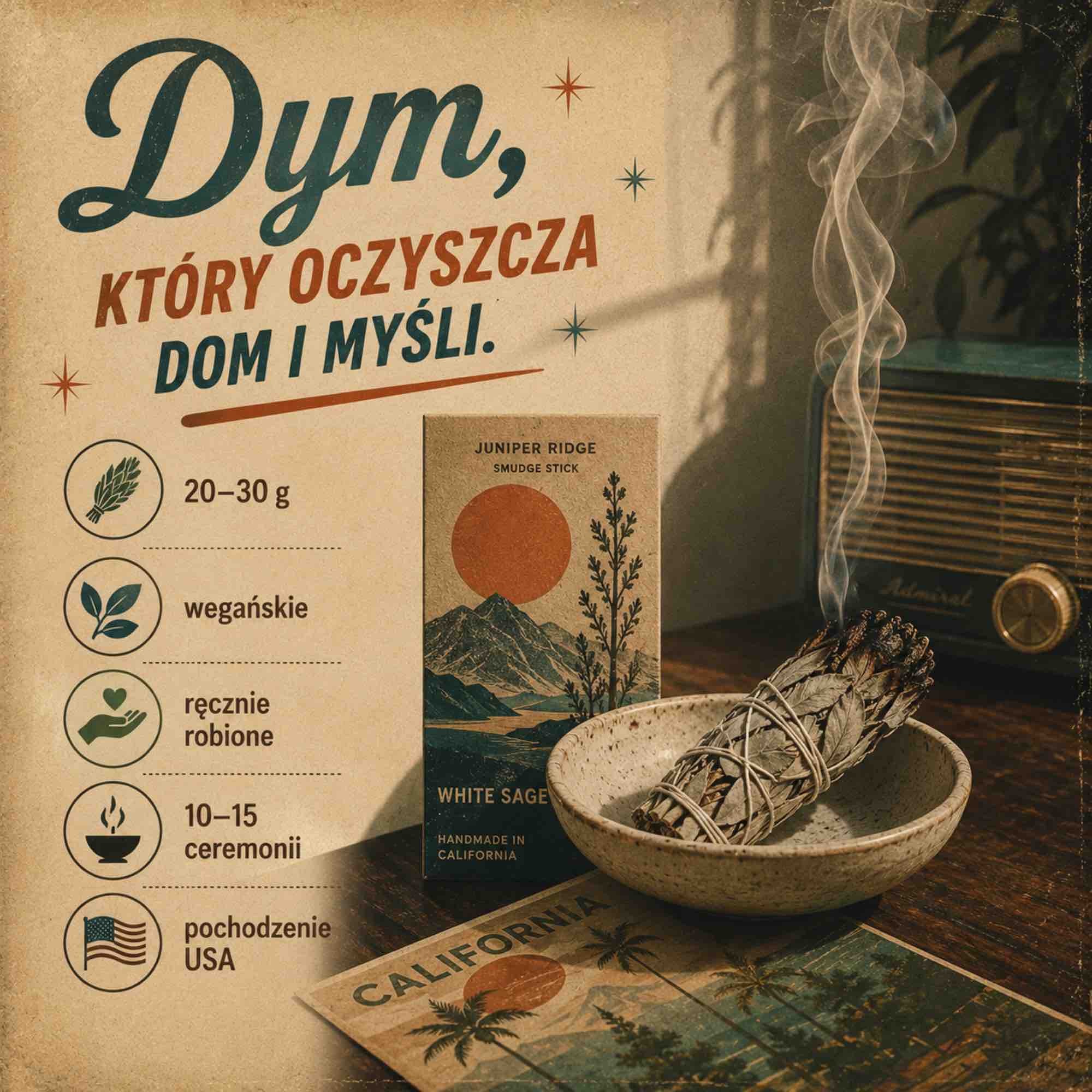 Biała szałwia — naturalne kadzidło | 20–30 g | Bracia Mydlarze