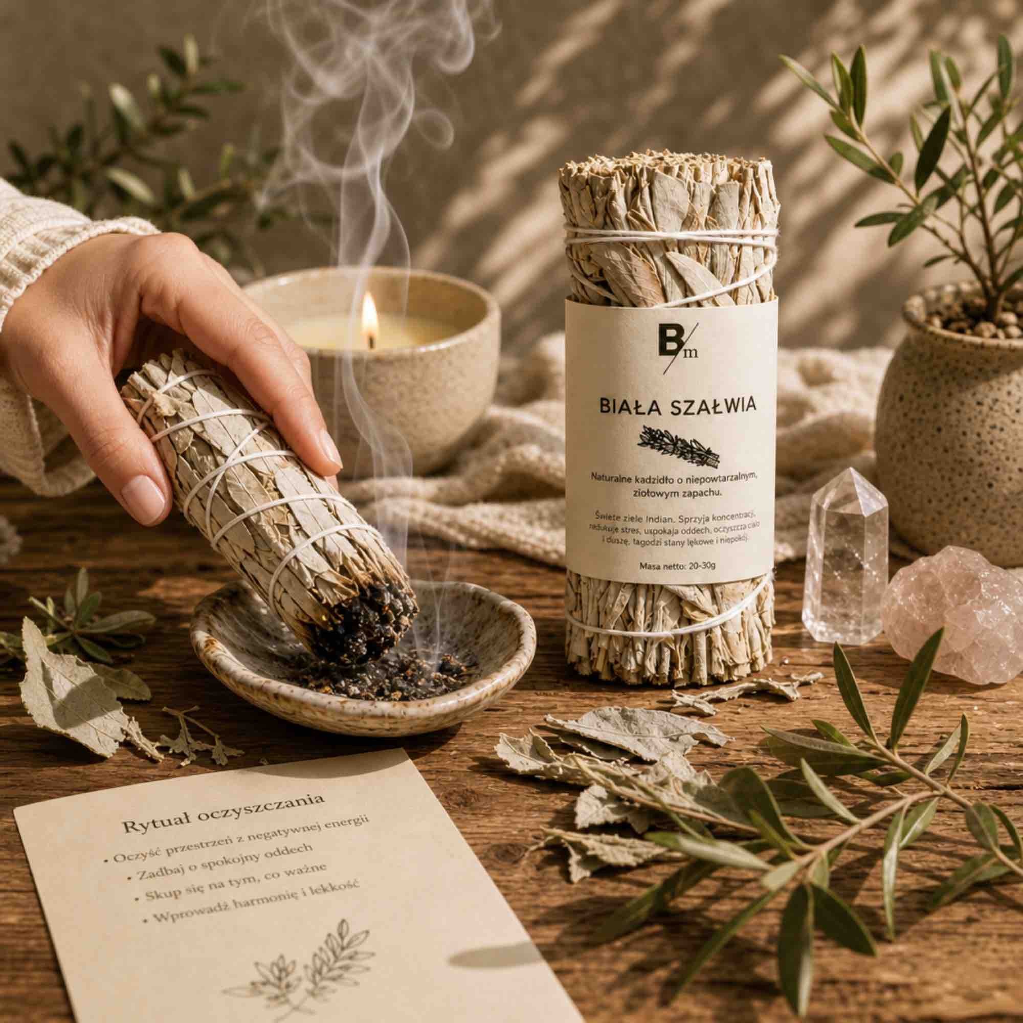 Biała szałwia — naturalne kadzidło | 20–30 g | Bracia Mydlarze