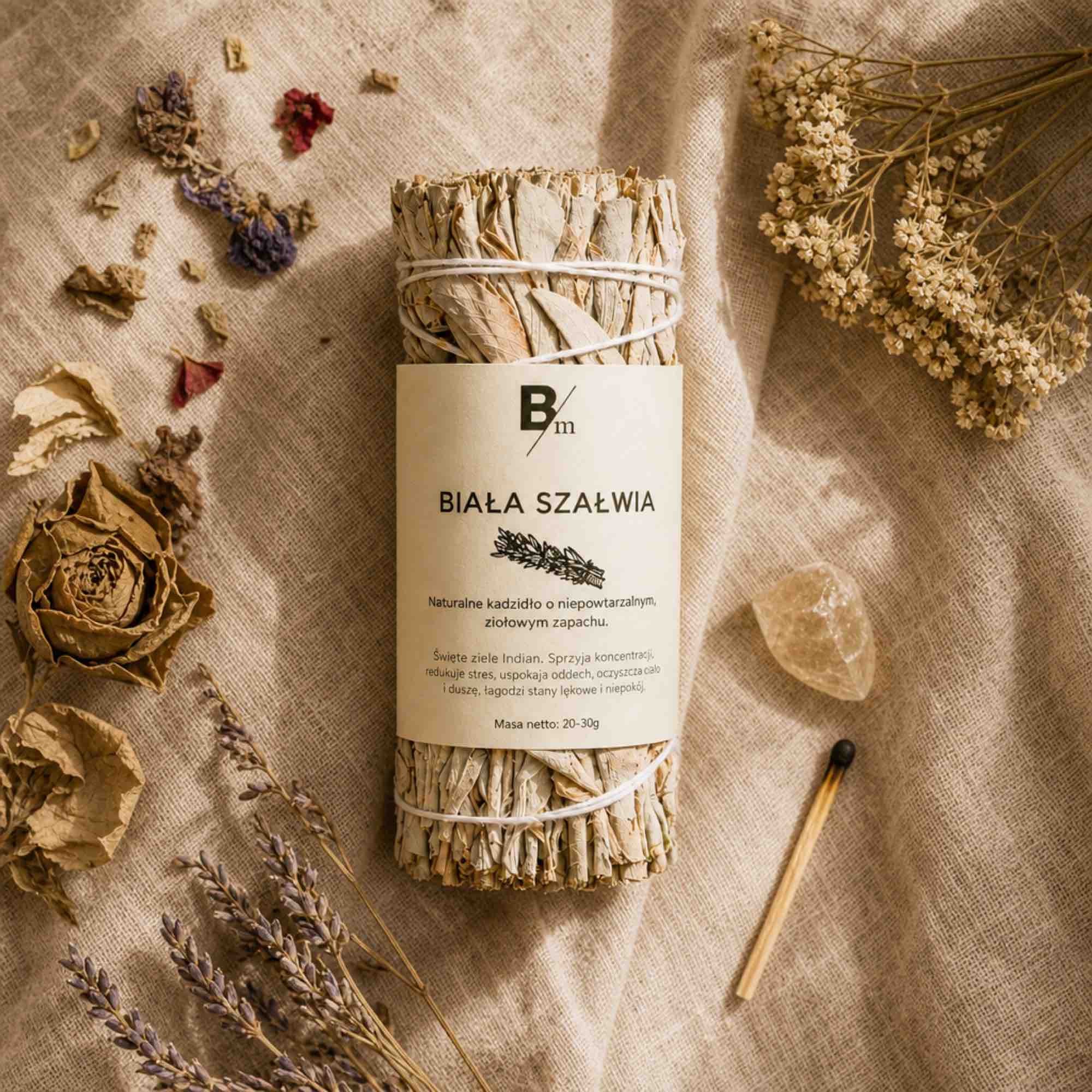Biała szałwia — naturalne kadzidło | 20–30 g | Bracia Mydlarze