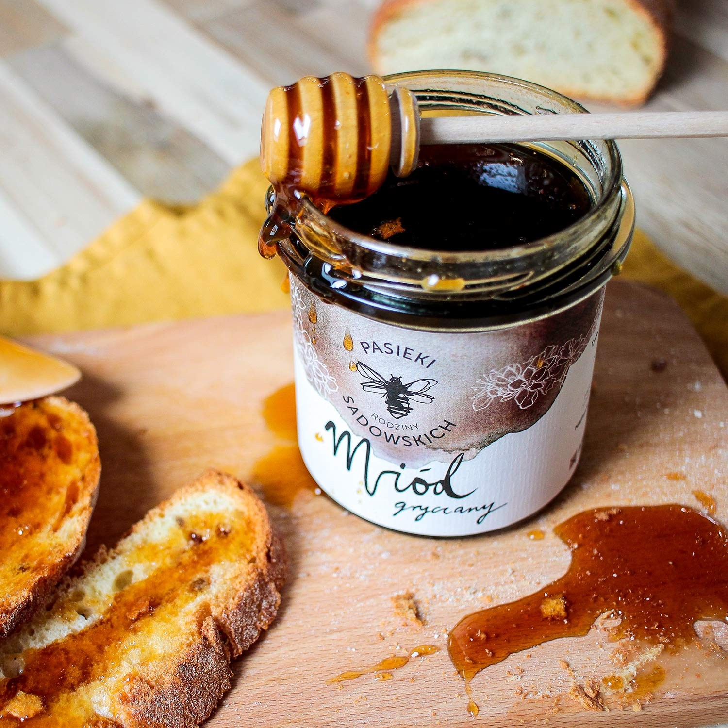 Miód gryczany świeży 2025 | 450 g | naturalny miód o intensywnym smaku