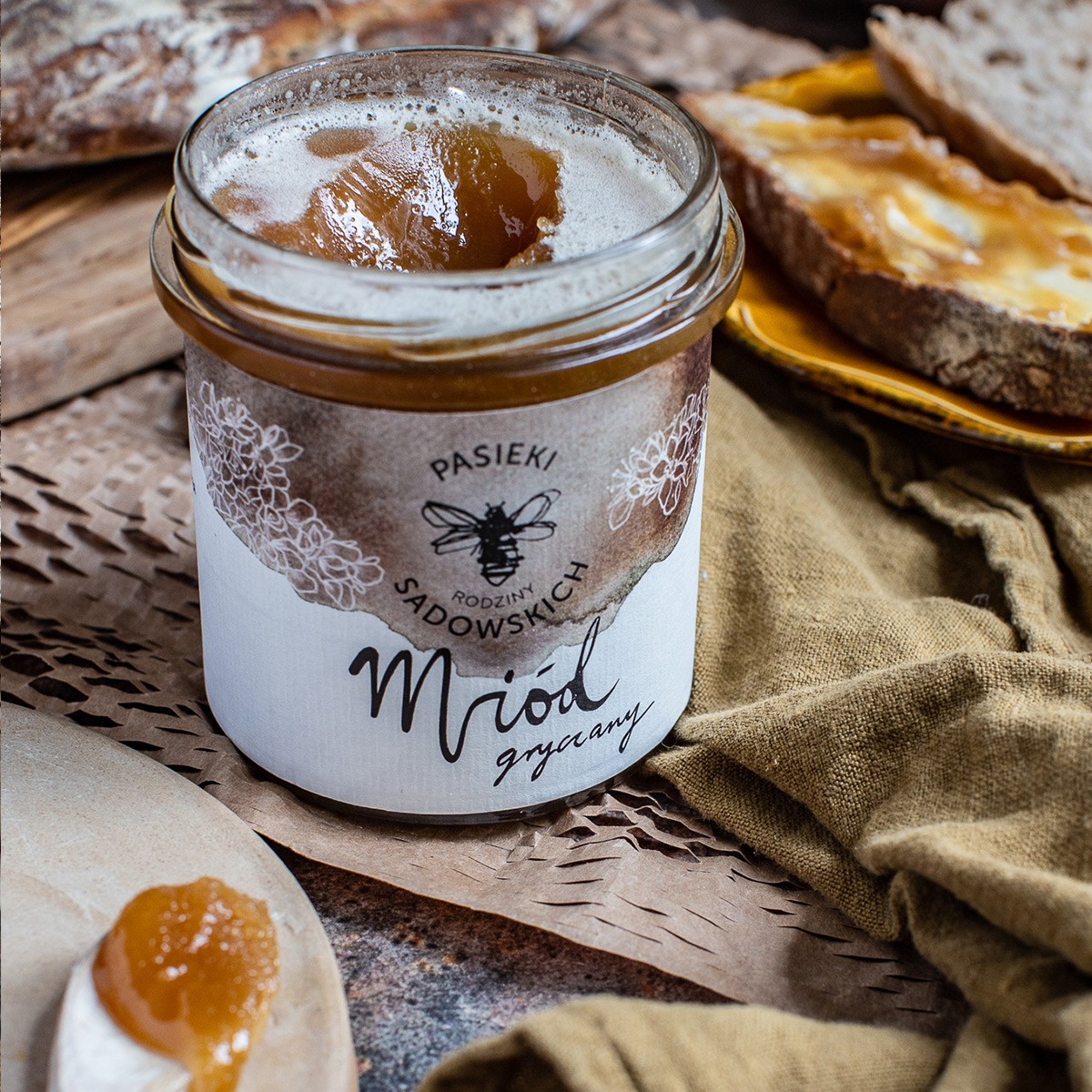 Miód gryczany świeży 2025 | 450 g | naturalny miód o intensywnym smaku