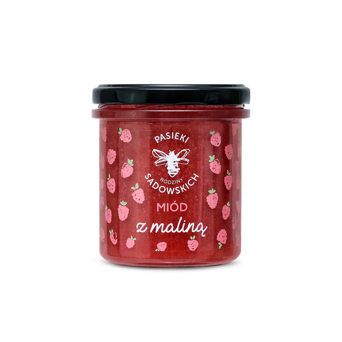 Miód z maliną 430 g | kremowy, owocowy, naturalny | Pasieki Sadowskich