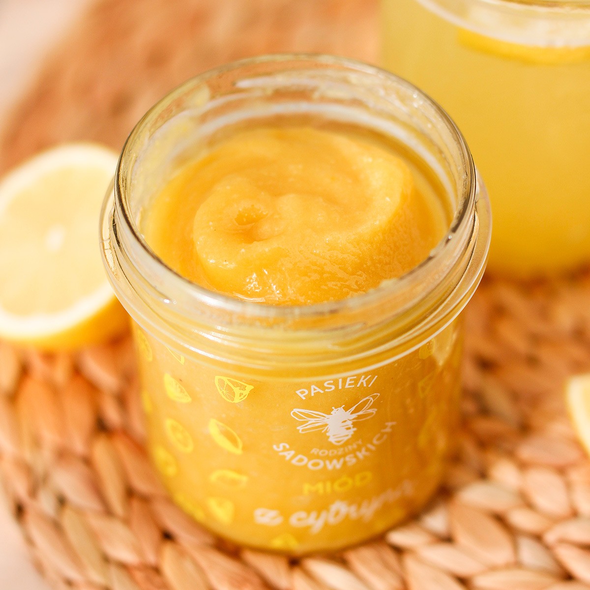Miód z cytryną 430 g | naturalny, kremowy, orzeźwiający | Sadowscy