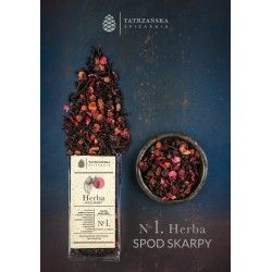 Herbata SPOD ŚKARPY – czarna z maliną i różą | 100 g | Tatrzańska Spiżarnia