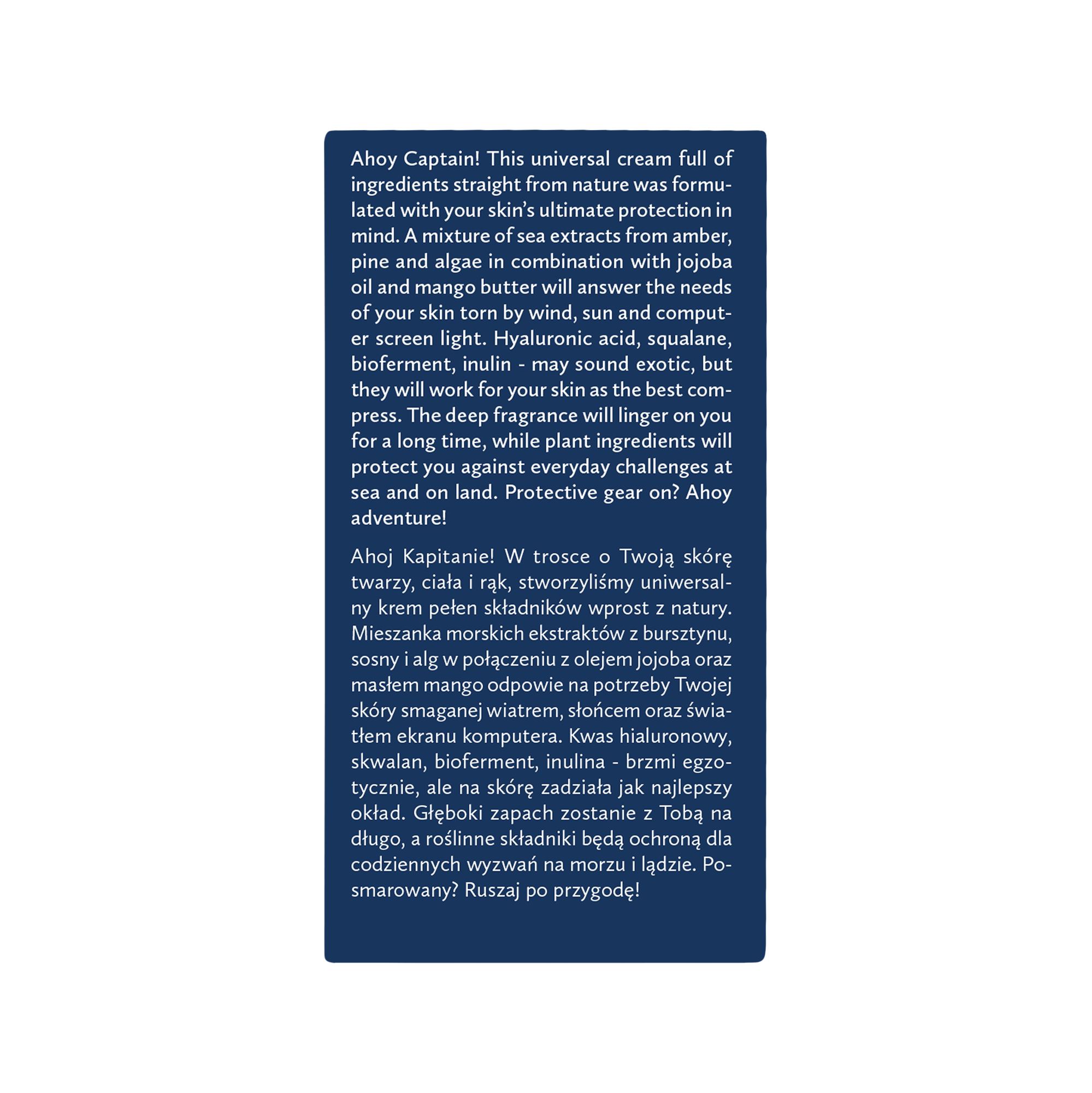 Multikrem do twarzy, ciała i rąk dla mężczyzn | Ahoj Kapitanie | Hagi