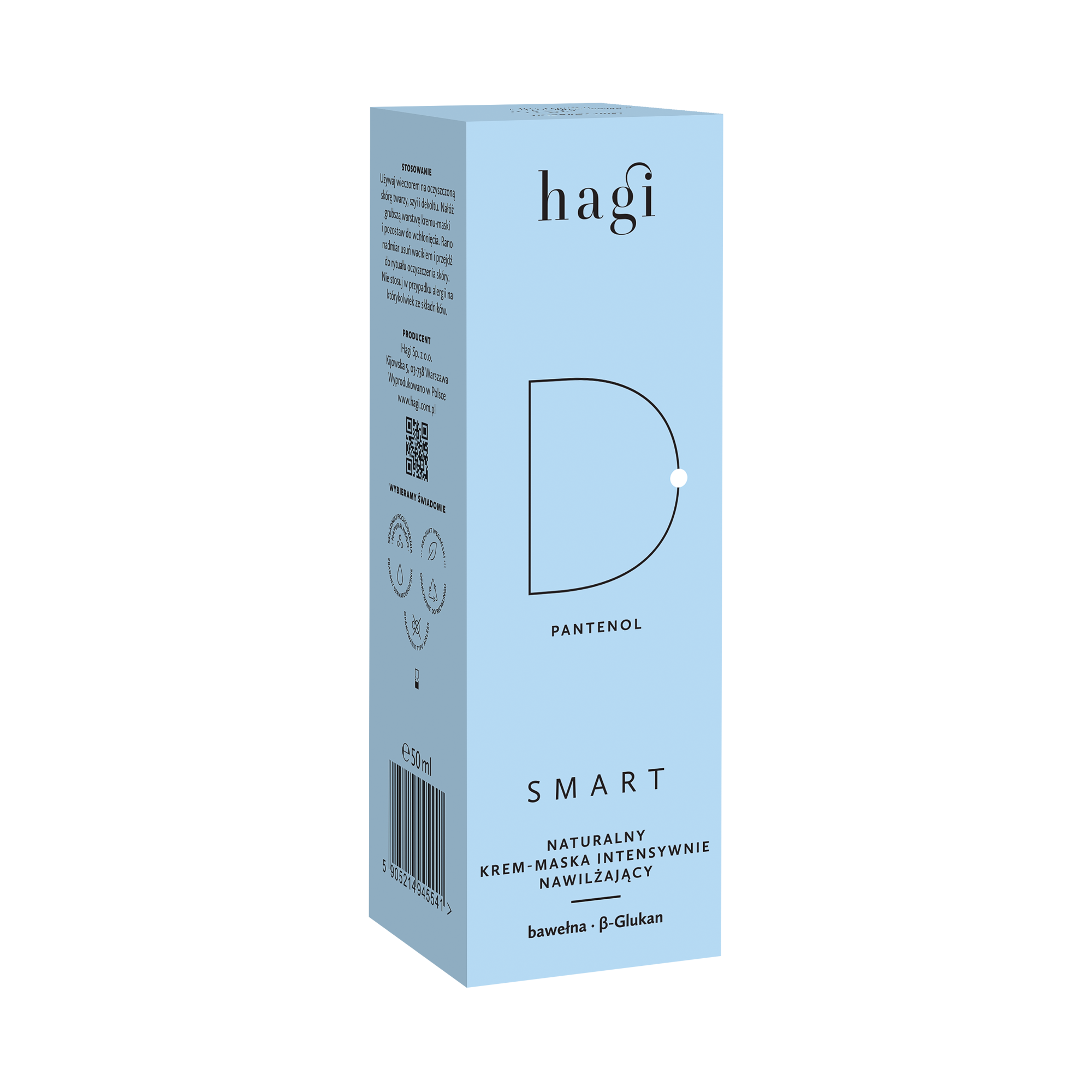 Smart D - naturalny krem-maska intensywnie nawilżający d-pantenol | 50ml | Hagi