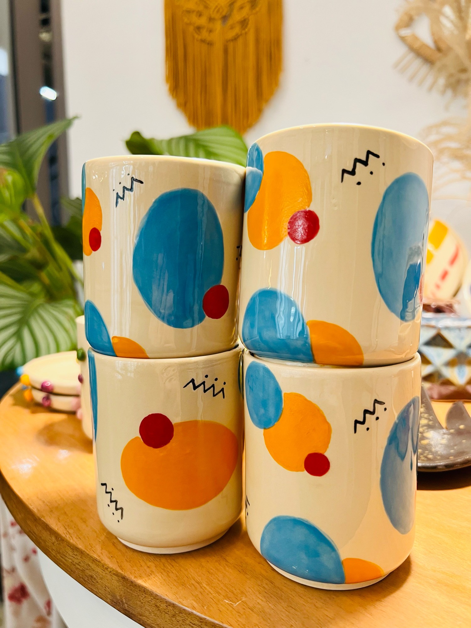 Czarka ceramiczna Abstrakcja – wzór Kolorowe Koła | 300 ml | Naturalnie, STUDIO