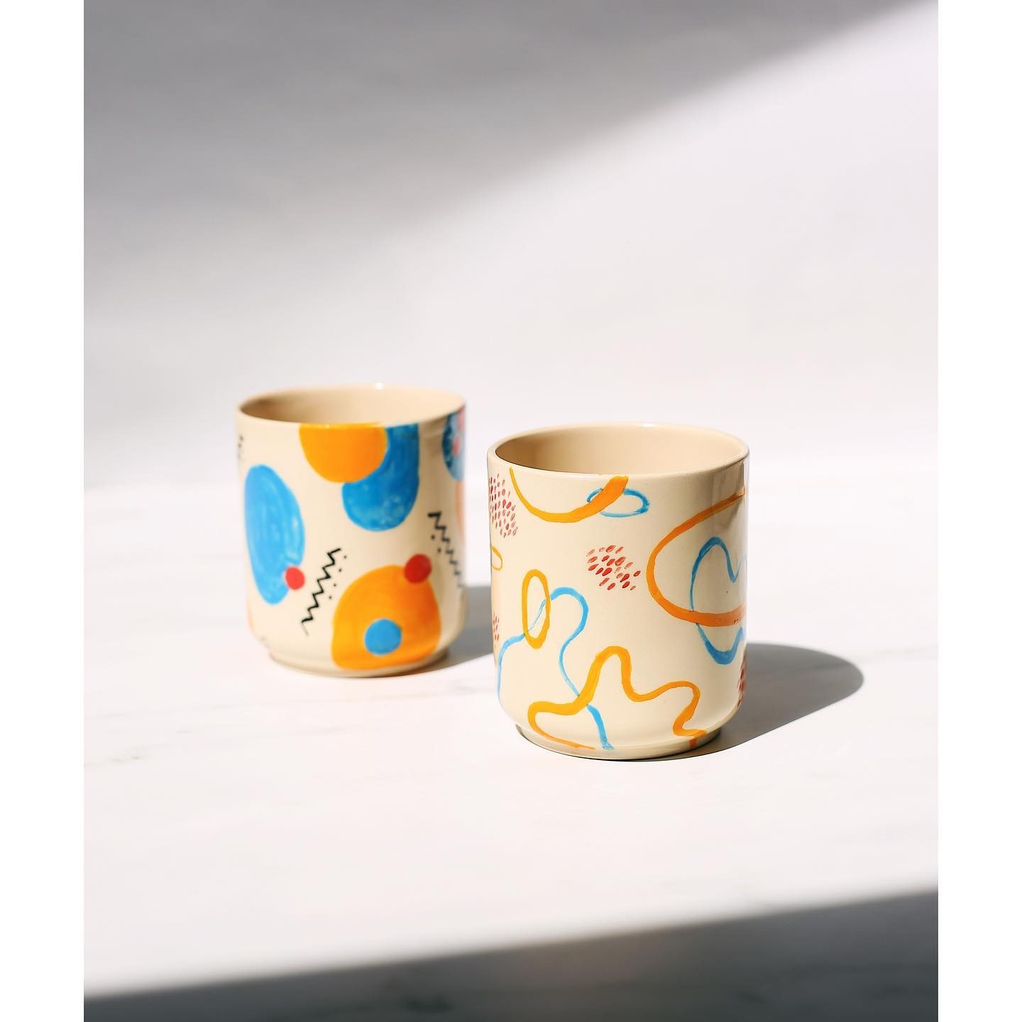 Czarka ceramiczna Abstrakcja – wzór Kolorowe Koła | 300 ml | Naturalnie, STUDIO