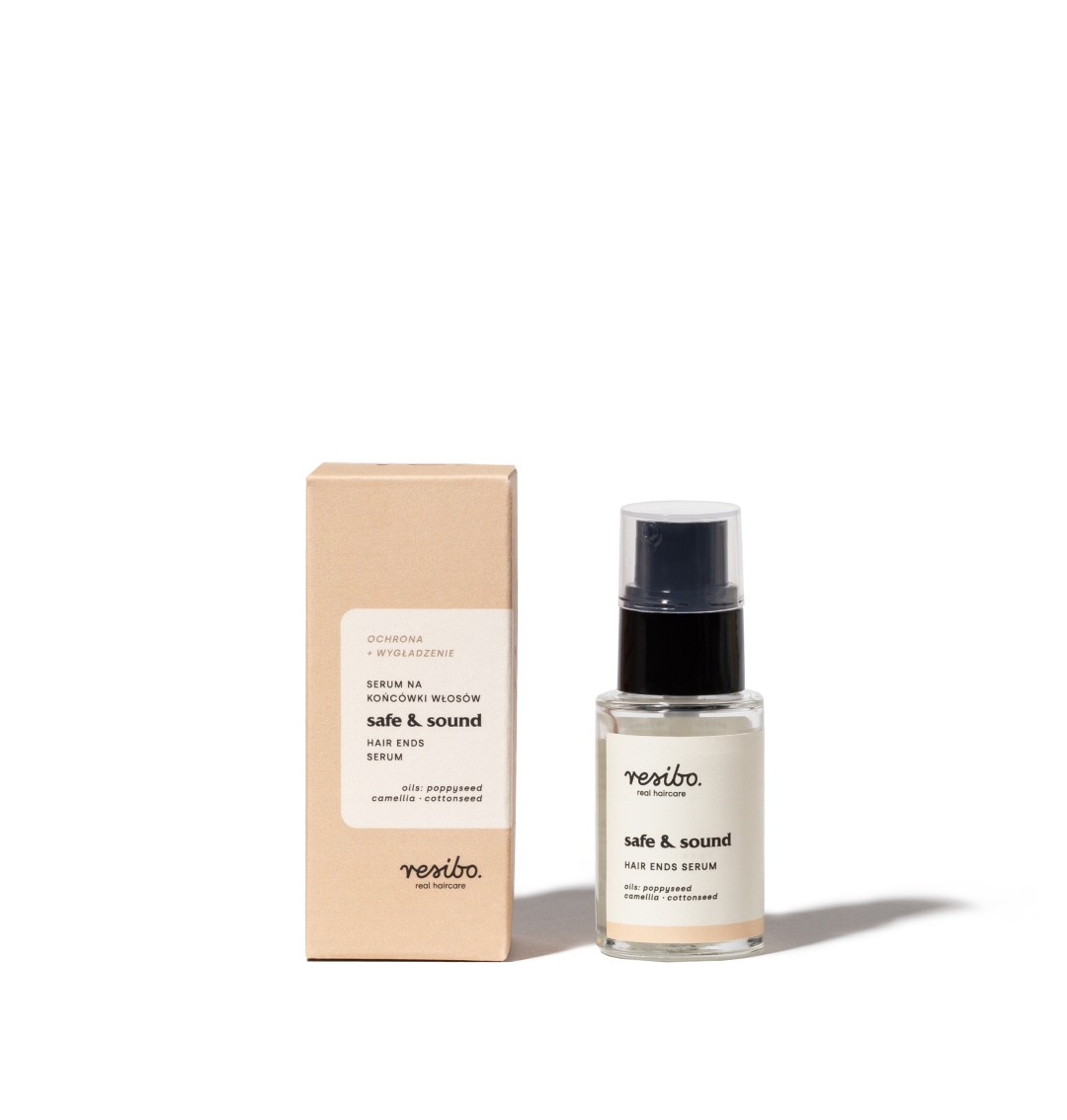 Safe & Sound serum wygładzające i zabezpieczające końcówki włosów | 90ml | Resibo
