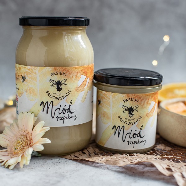 Miód rzepakowy świeży 2025 | naturalny, kremowy miód z Pasiek Sadowskich