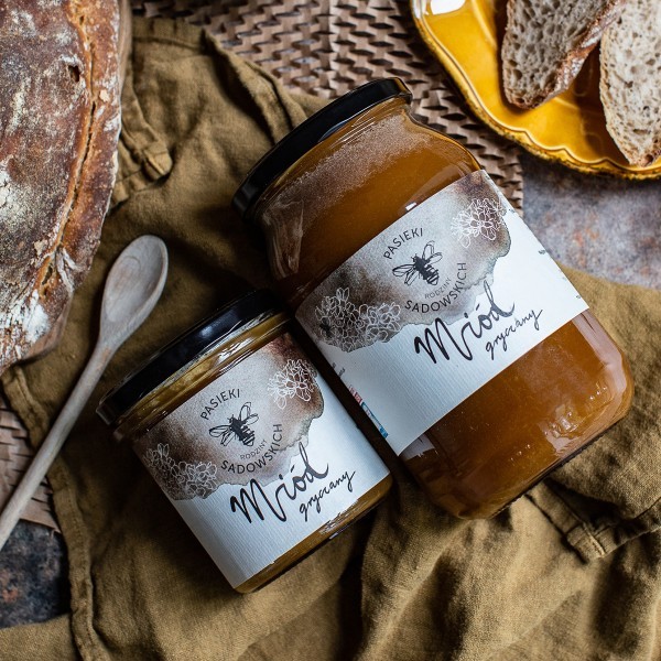 Miód gryczany świeży 2025 | 450 g | naturalny miód o intensywnym smaku