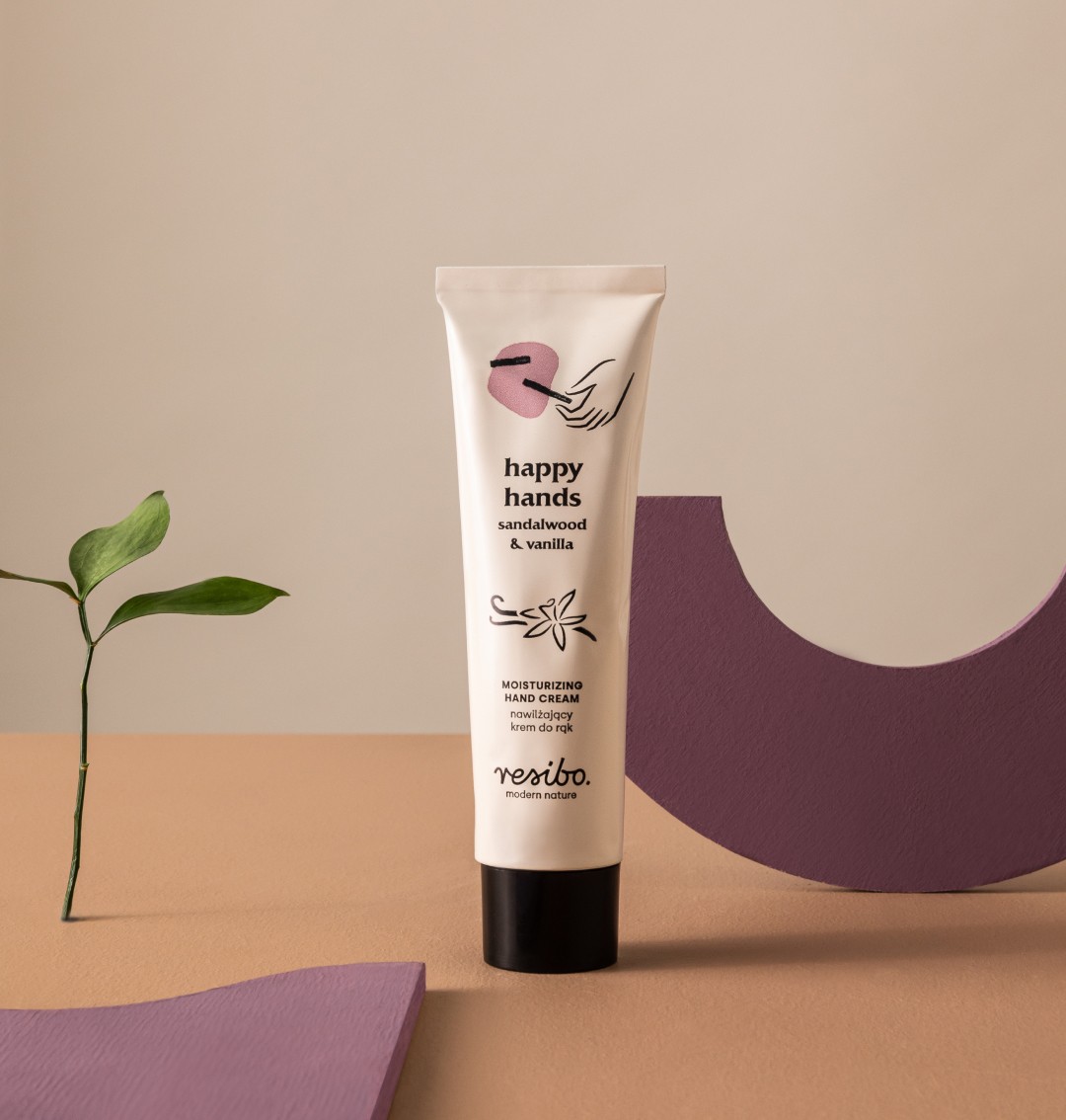 Happy Hands nawilżający krem do rąk drzewo sandałowe & wanilia | 50ml | Resibo