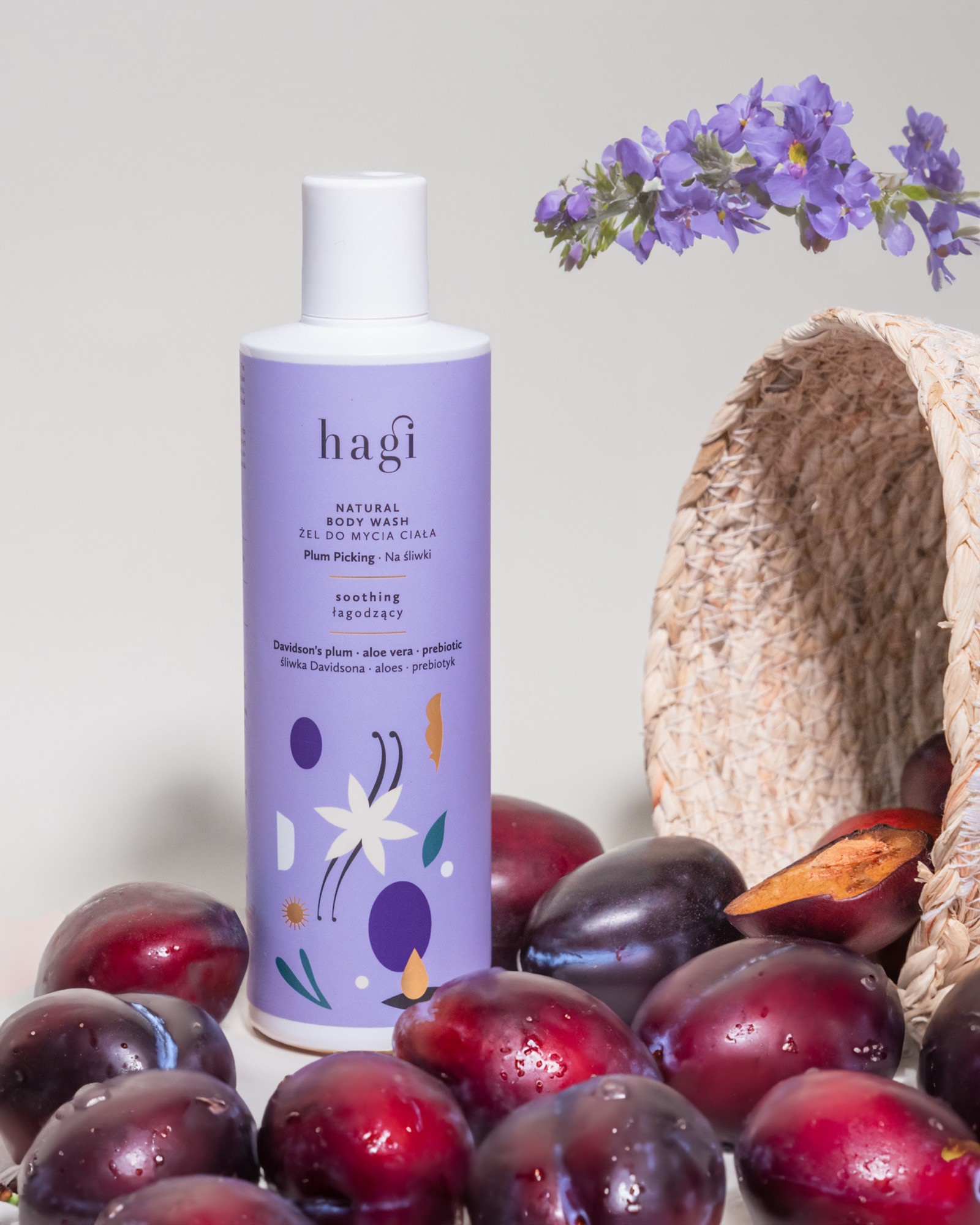 Żel do mycia ciała łagodzący Na Śliwki 300 ml | Hagi